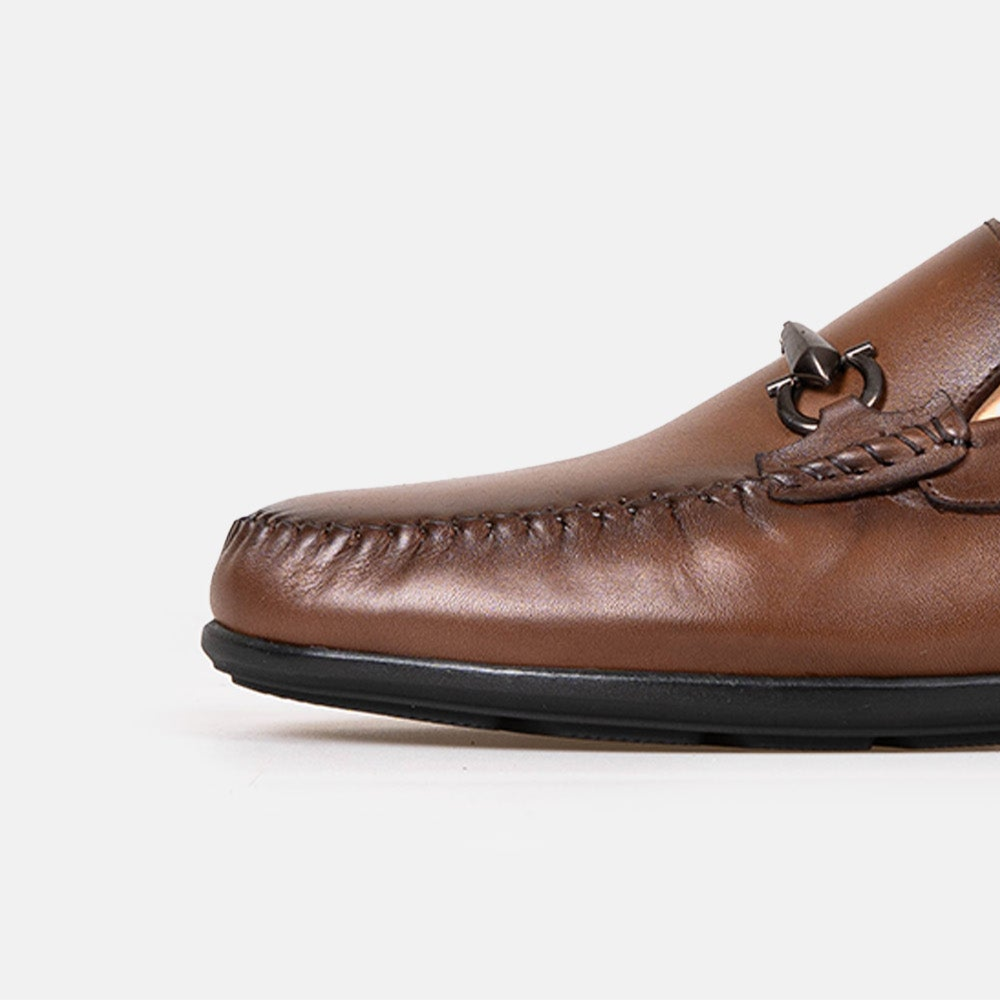 Volzak 5419 Mocassin en cuir Marron Vintage