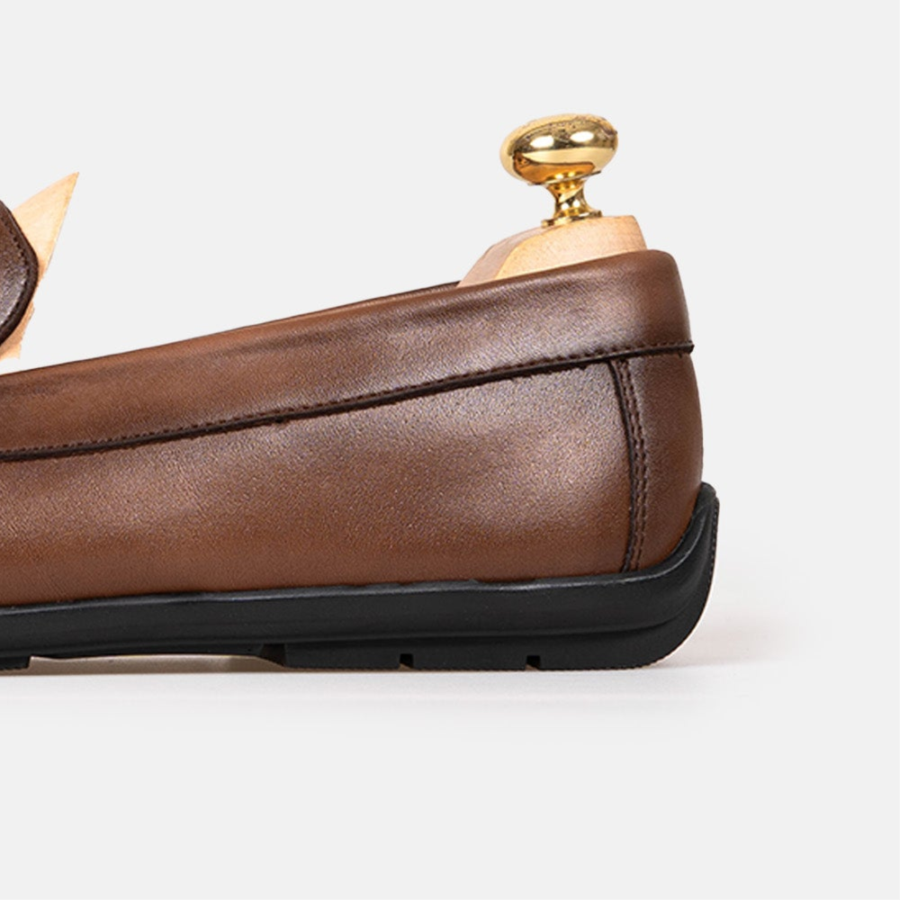 Volzak 5419 Mocassin en cuir Marron Vintage