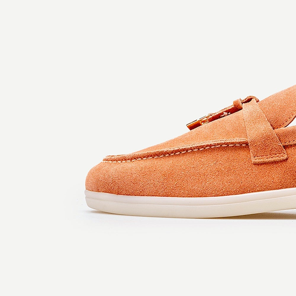 Volzak 32 mocassin en daim Rouge Corail