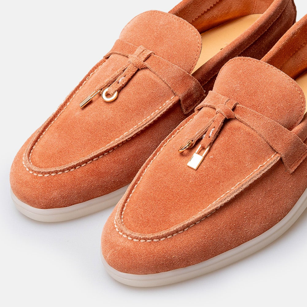 Volzak 32 mocassin en daim Rouge Corail