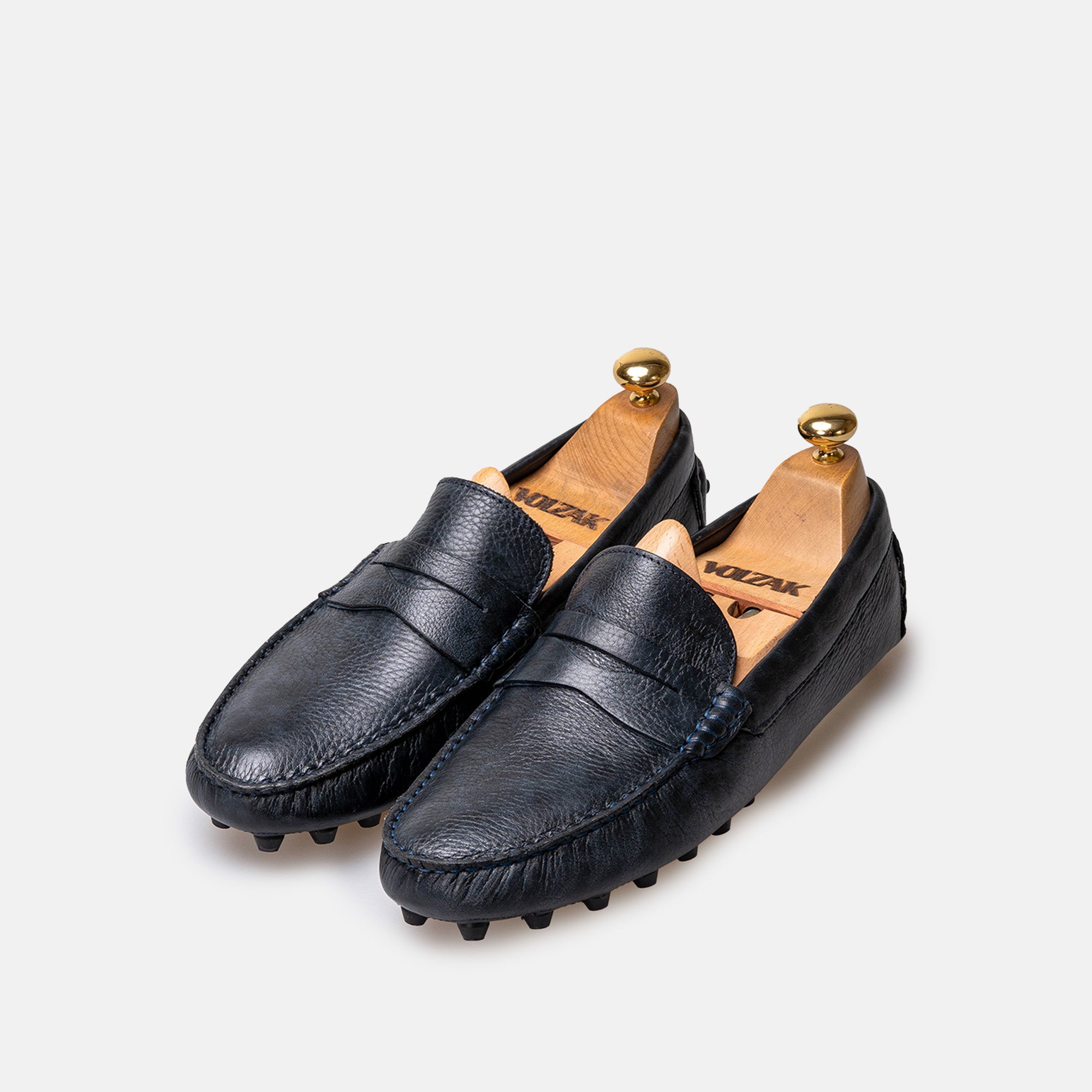 Volzak 2000 Mocassin en cuir Bleu Minéral