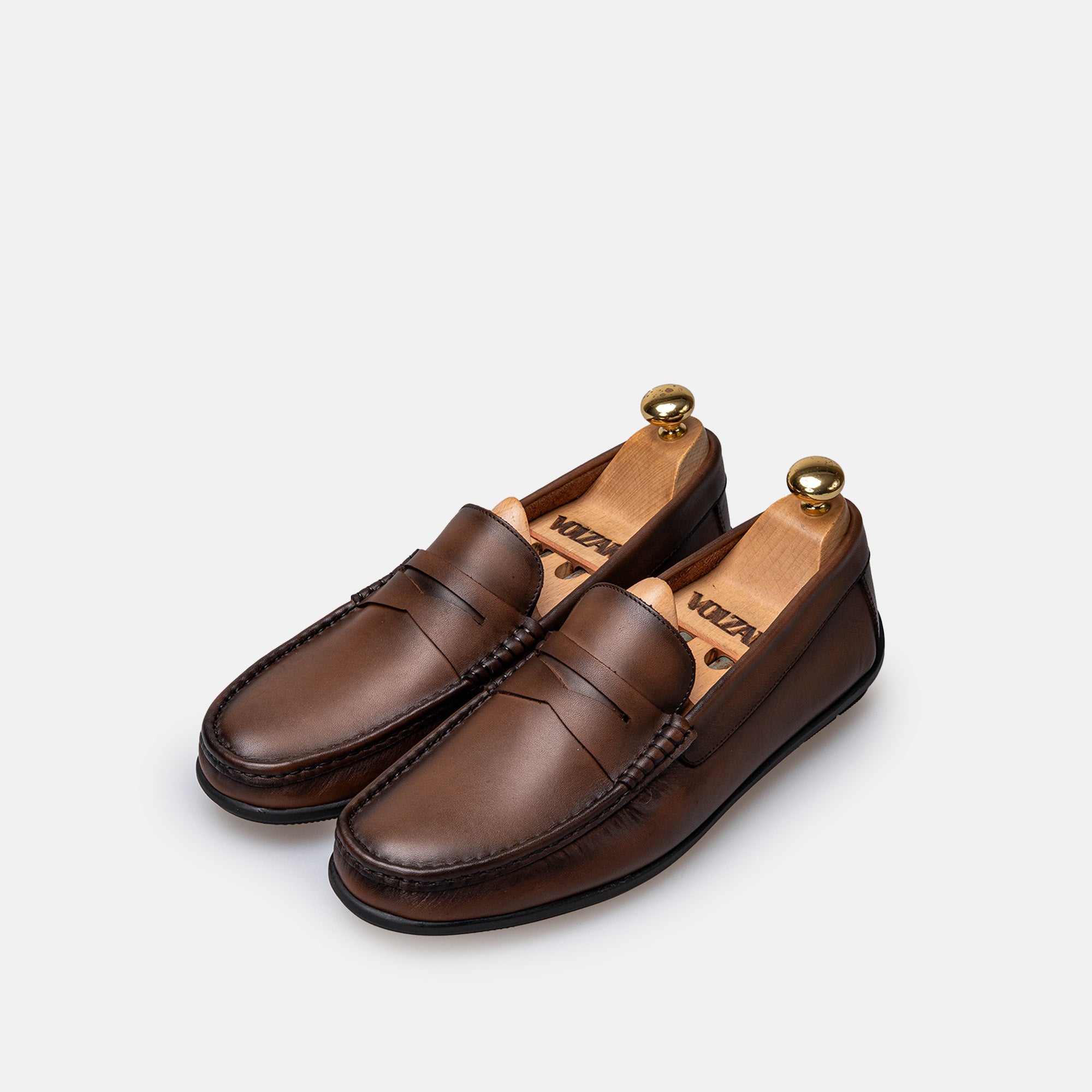 Volzak 5420 Mocassin en cuir Marron Vintage