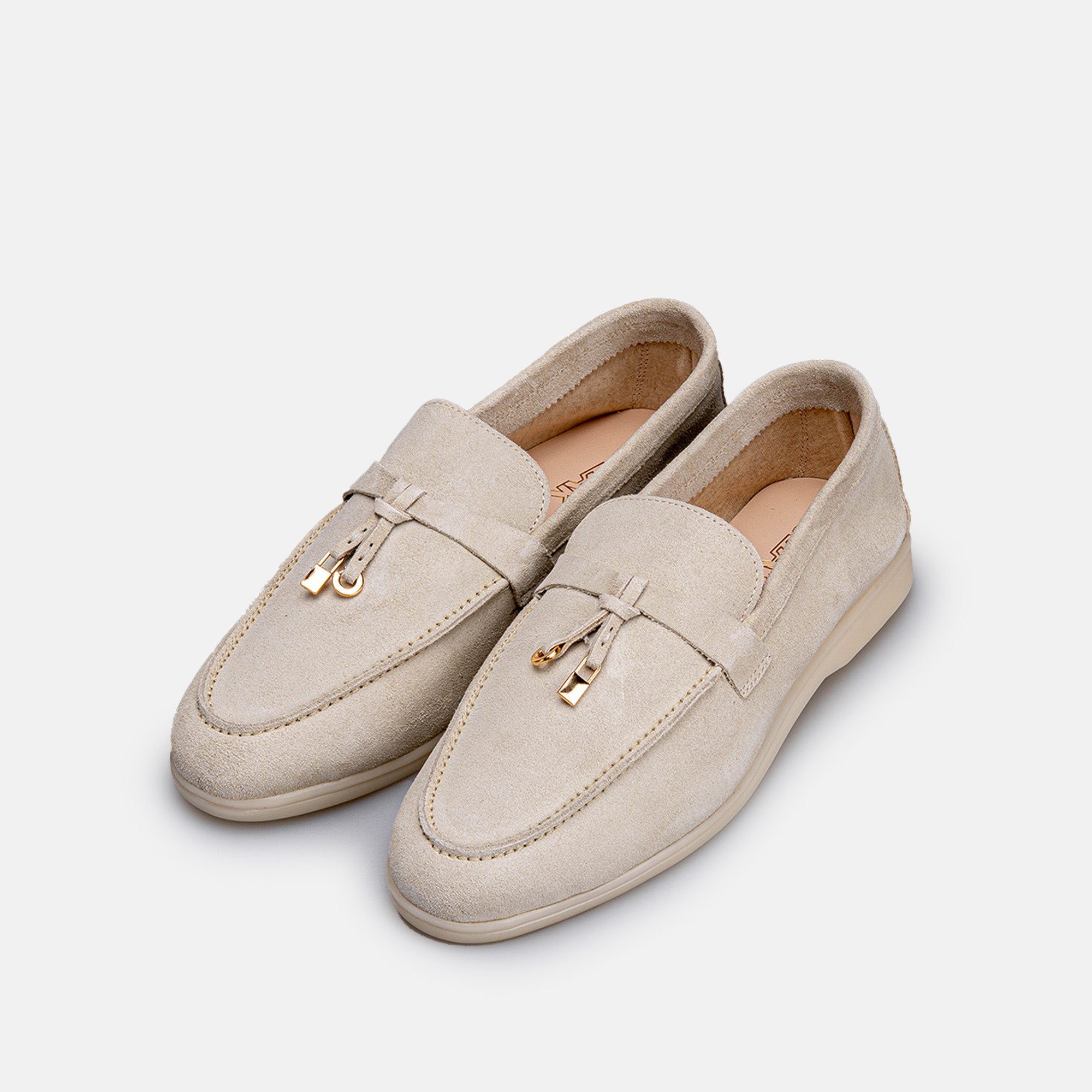 Volzak 32 mocassin en daim Blanc Cassé