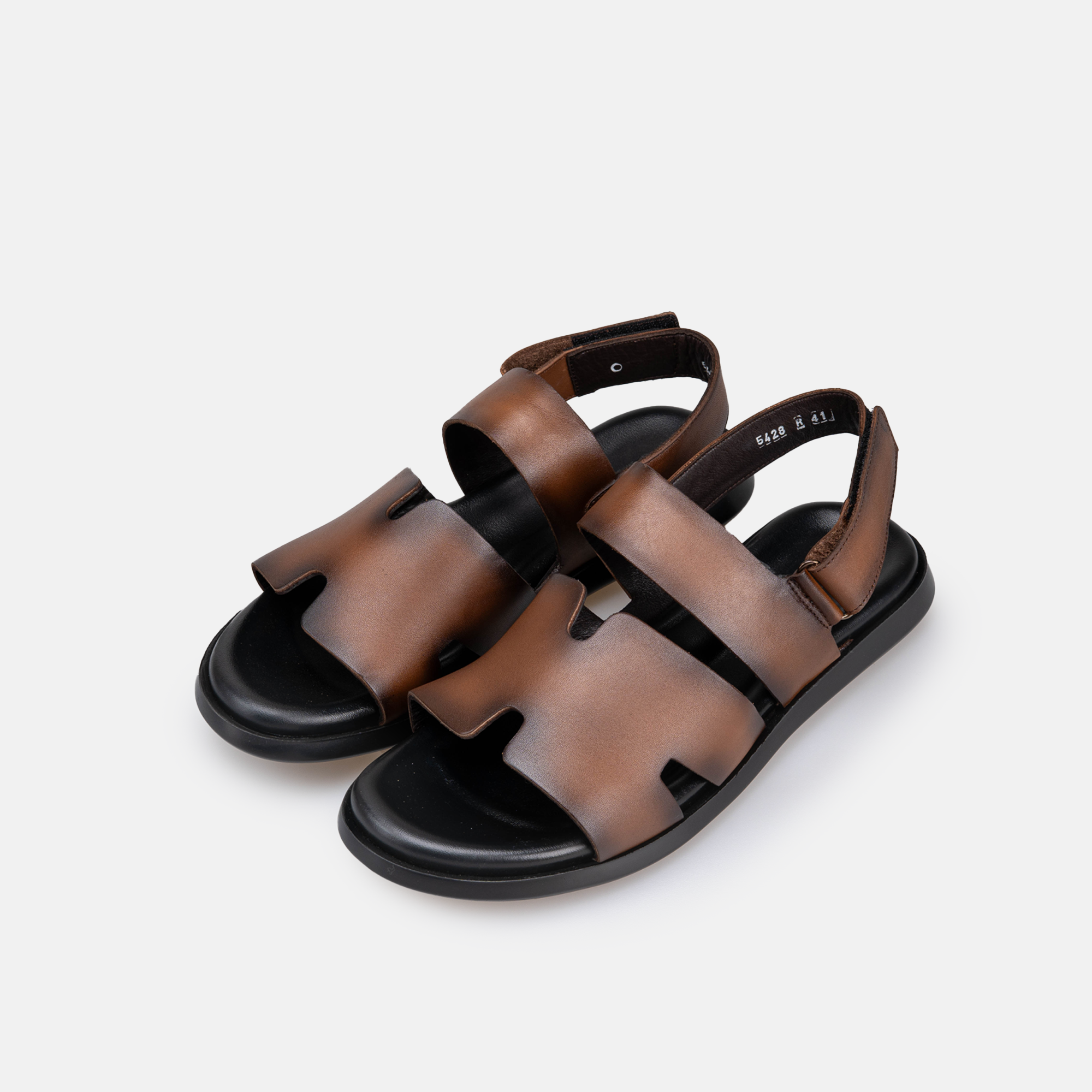 Volzak 5428 Sandale en cuir Marron Vintage