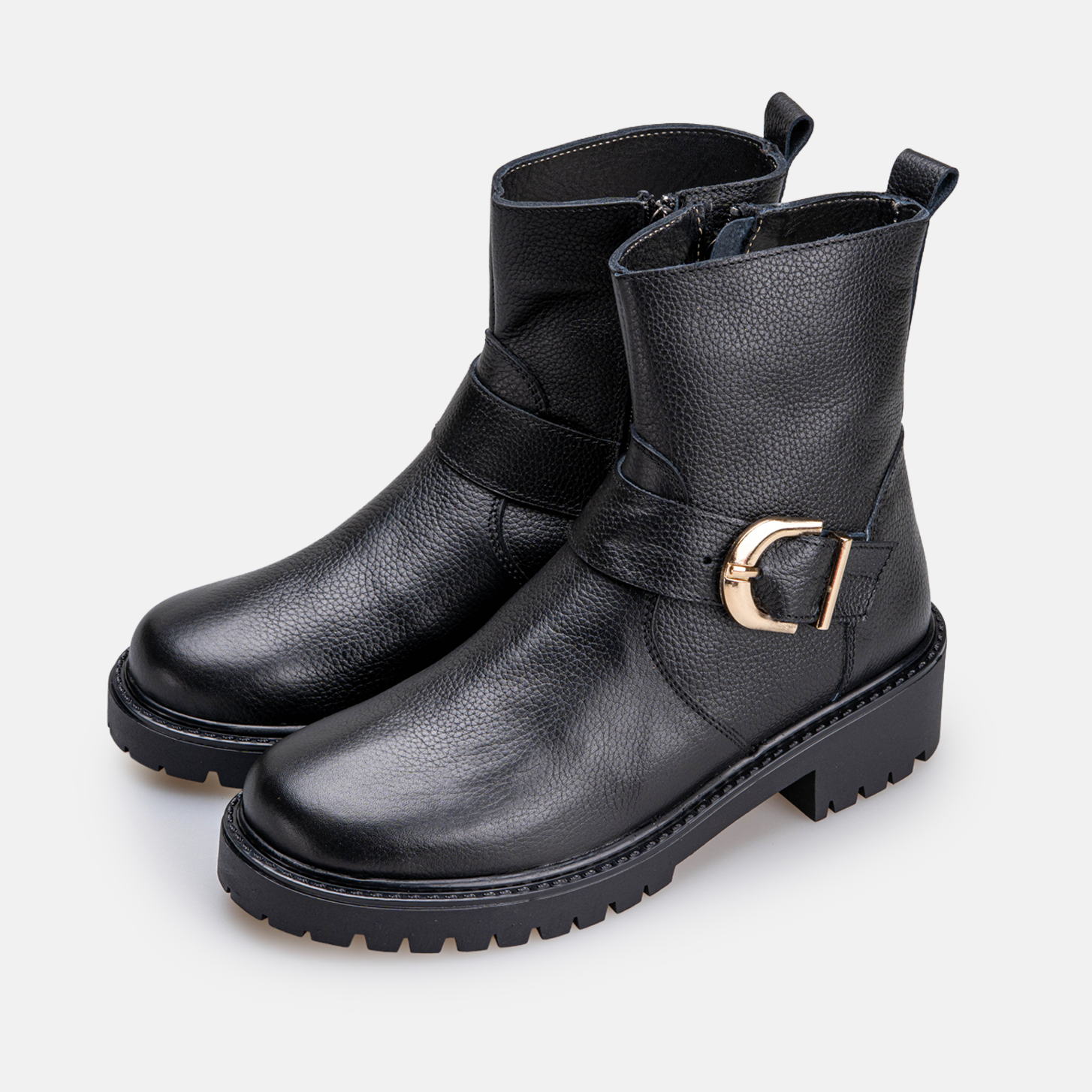 Volzak 1011 Bottine en cuir Noir Grainé