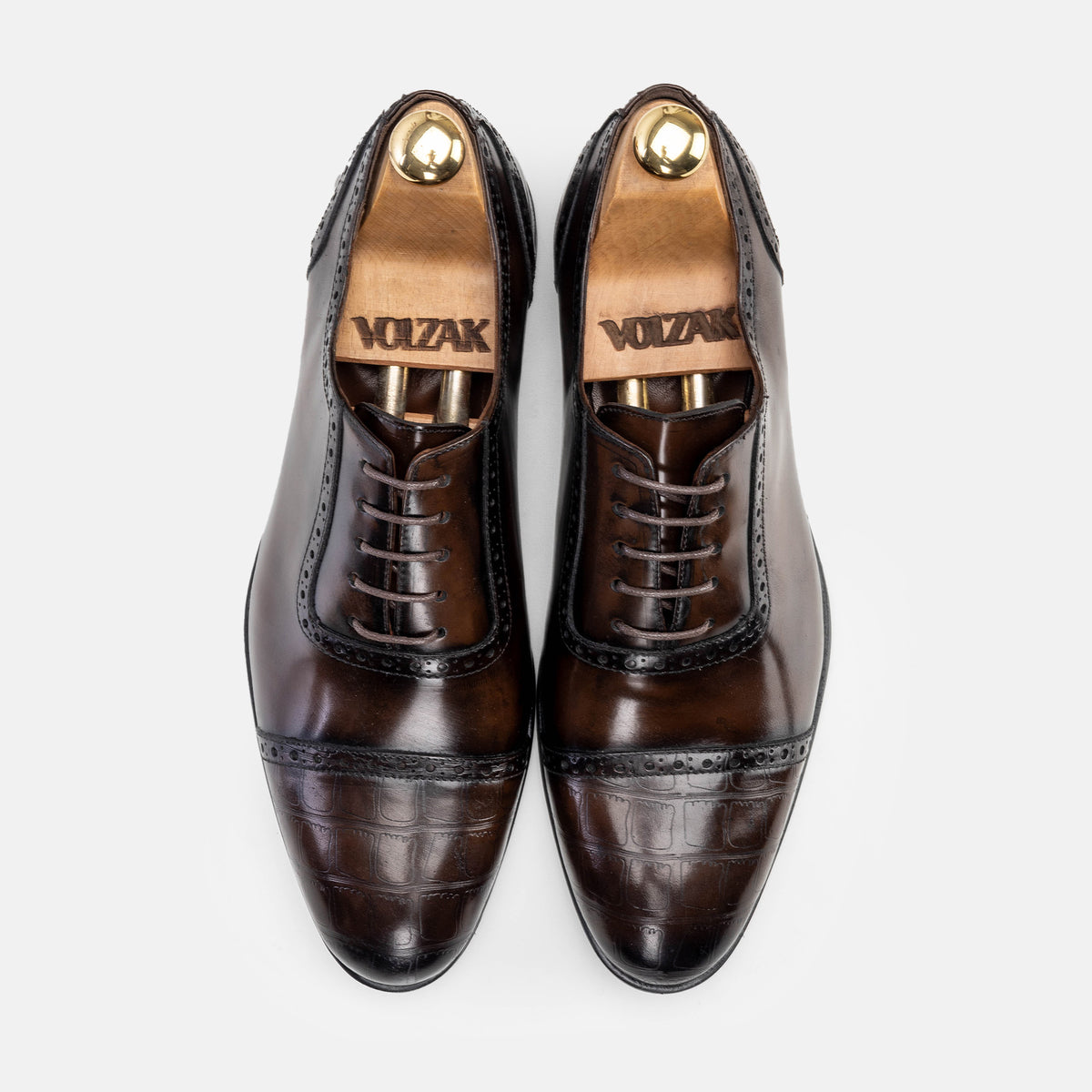 Volzak 5326 chaussure en cuir Démasquable Marron vintage