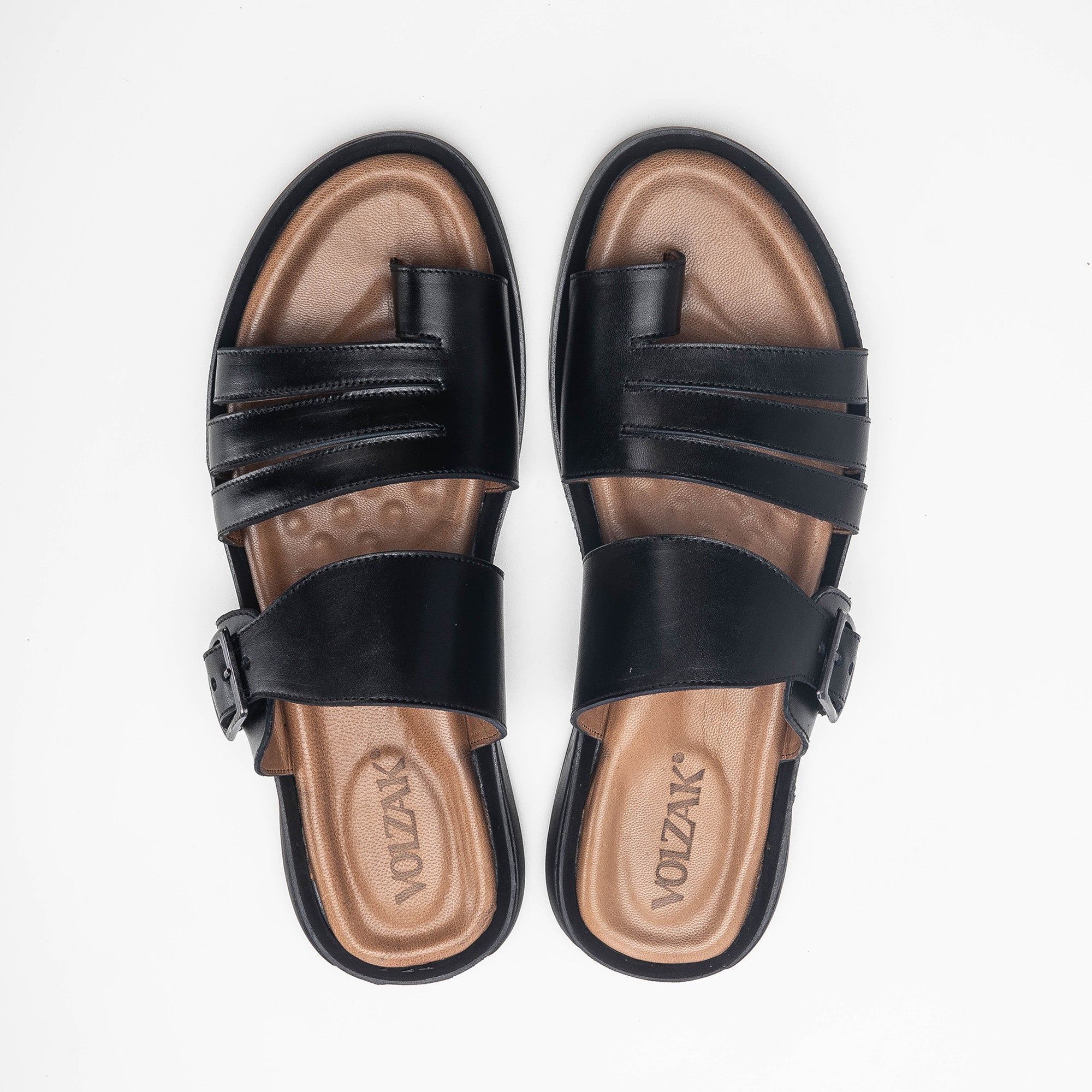 Volzak 5135 S Sandale en cuir noir