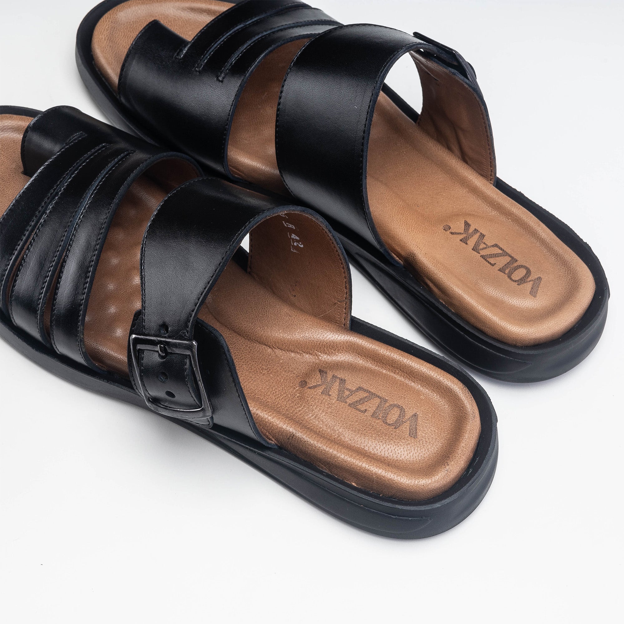 Volzak 5135 S Sandale en cuir noir