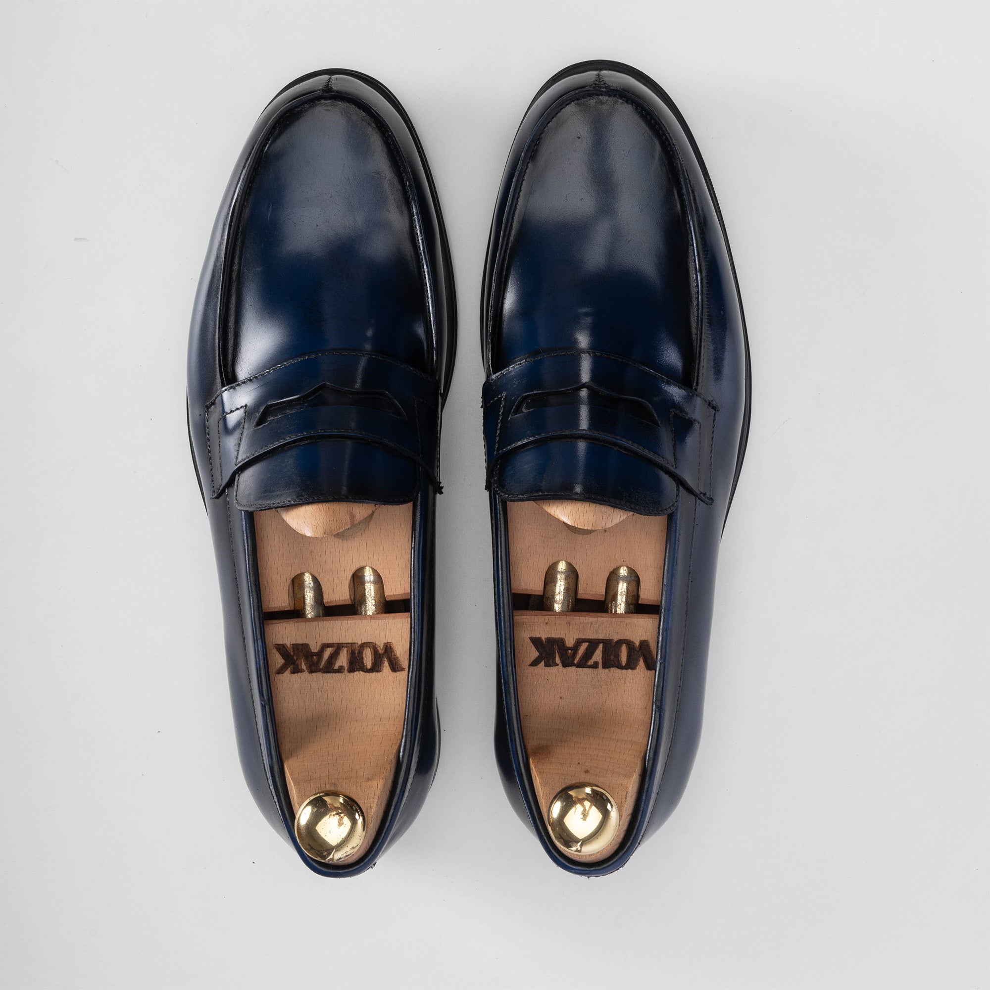 Volzak 5157 mocassin en cuir démasquable bleu