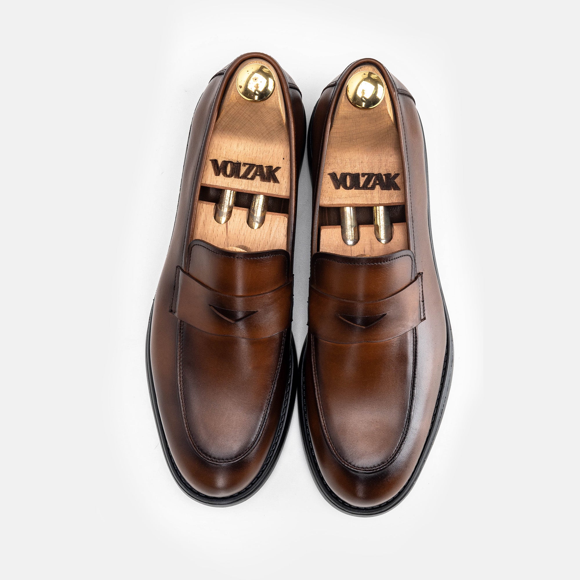 Volzak 5321 chaussure en cuir Marron Vintage