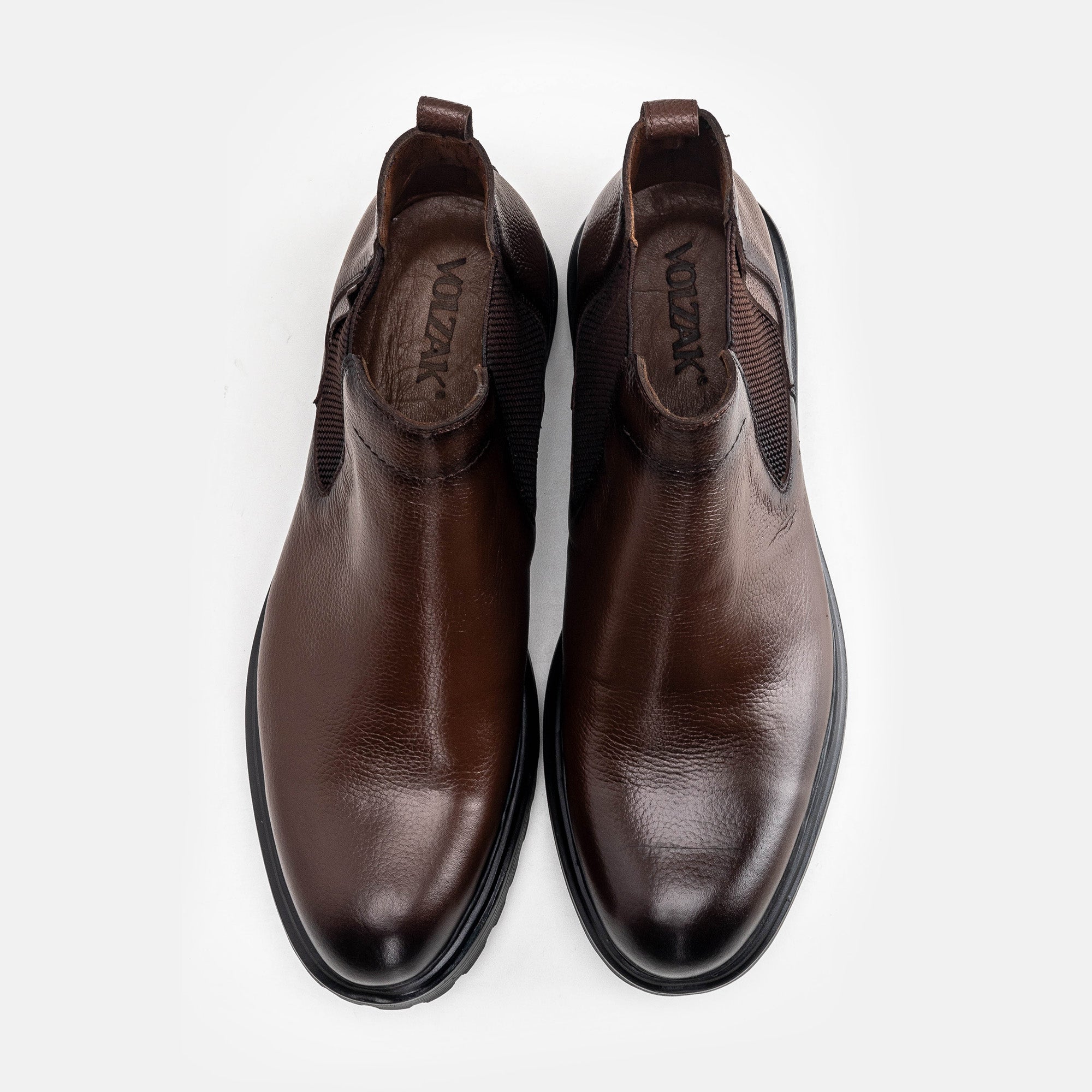 Volzak 5315 Grained Brown Leather Ankle Boot