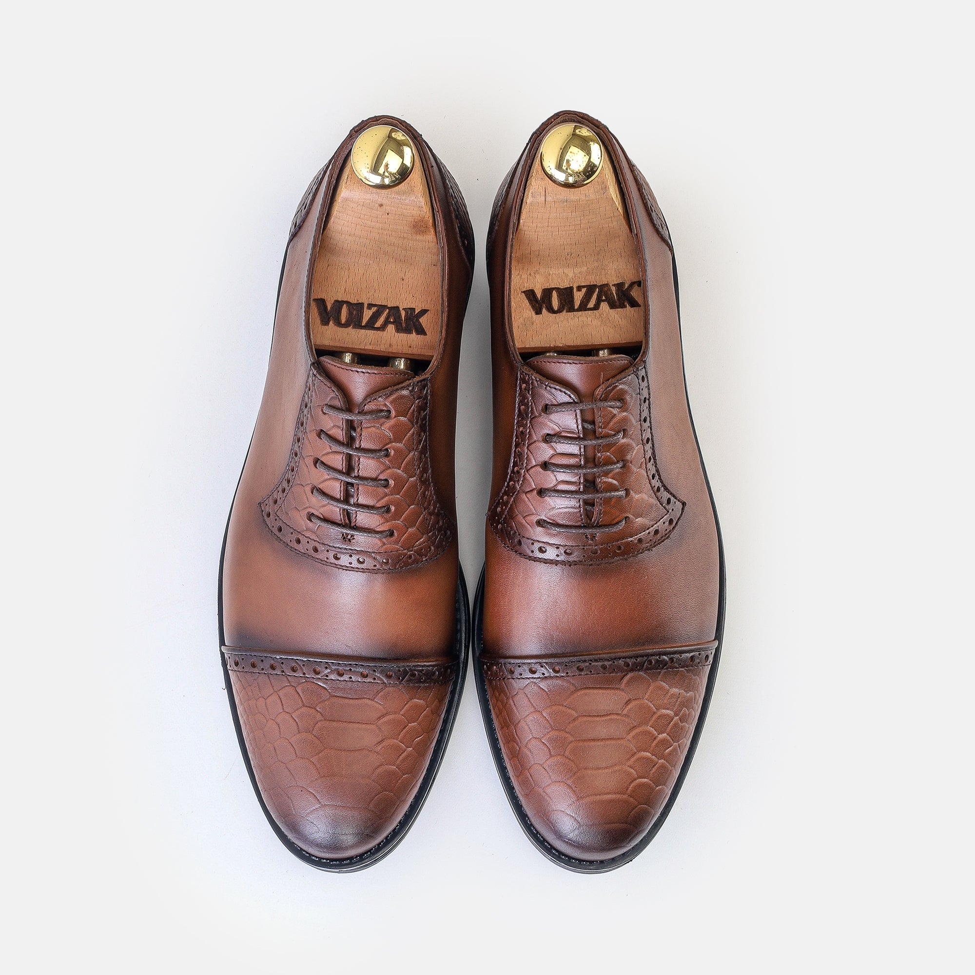 Volzak 5309 chaussure en cuir Marron Vintage