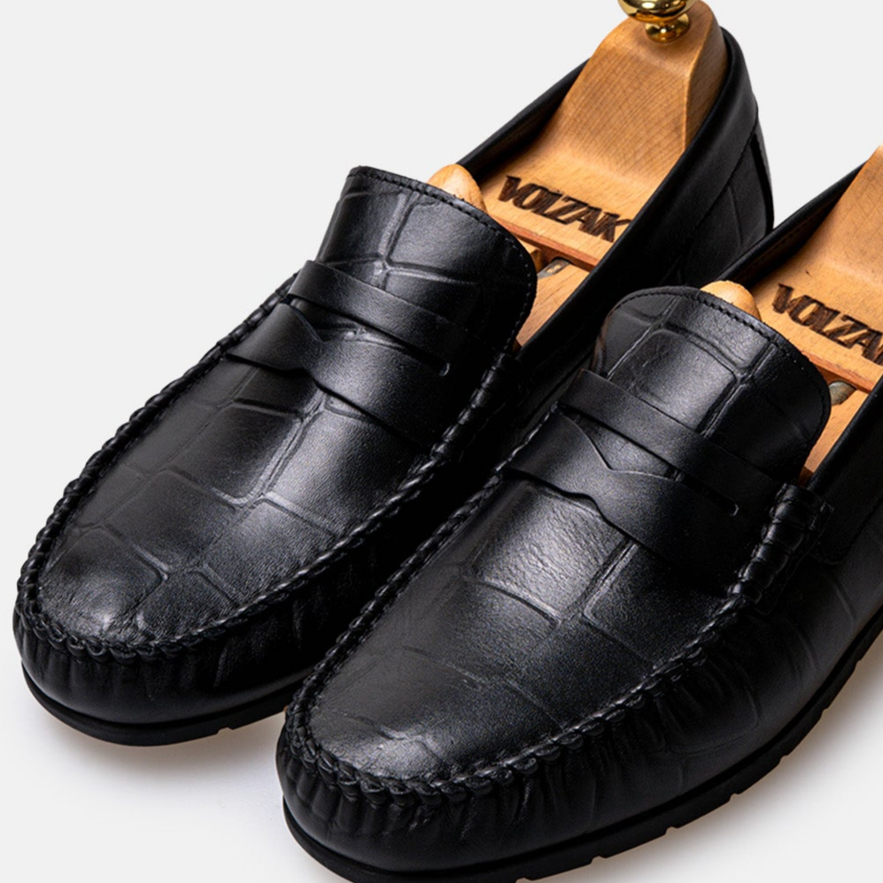 Volzak 048 Mocassin en cuir Noir