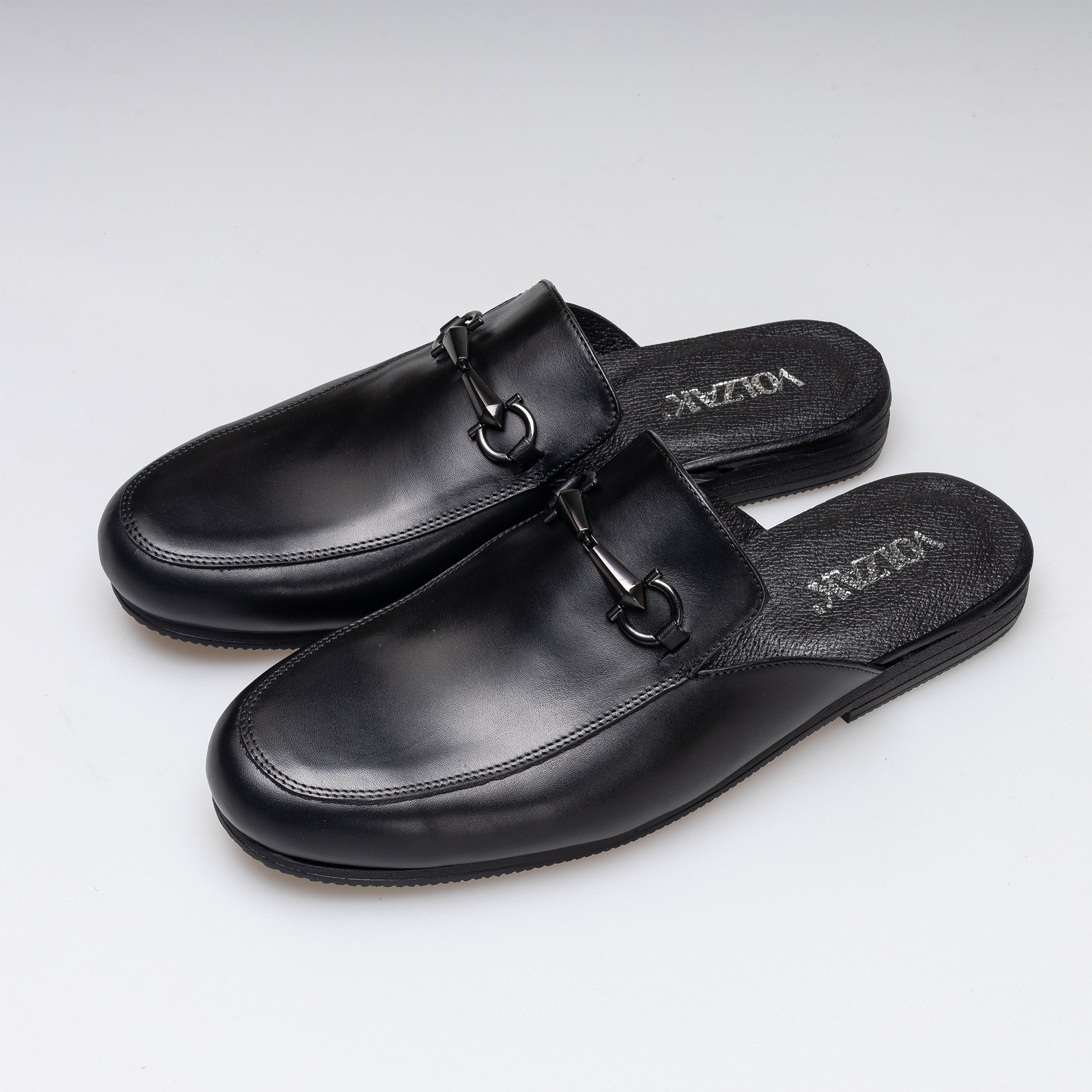Volzak 5403 Black Leather Mule