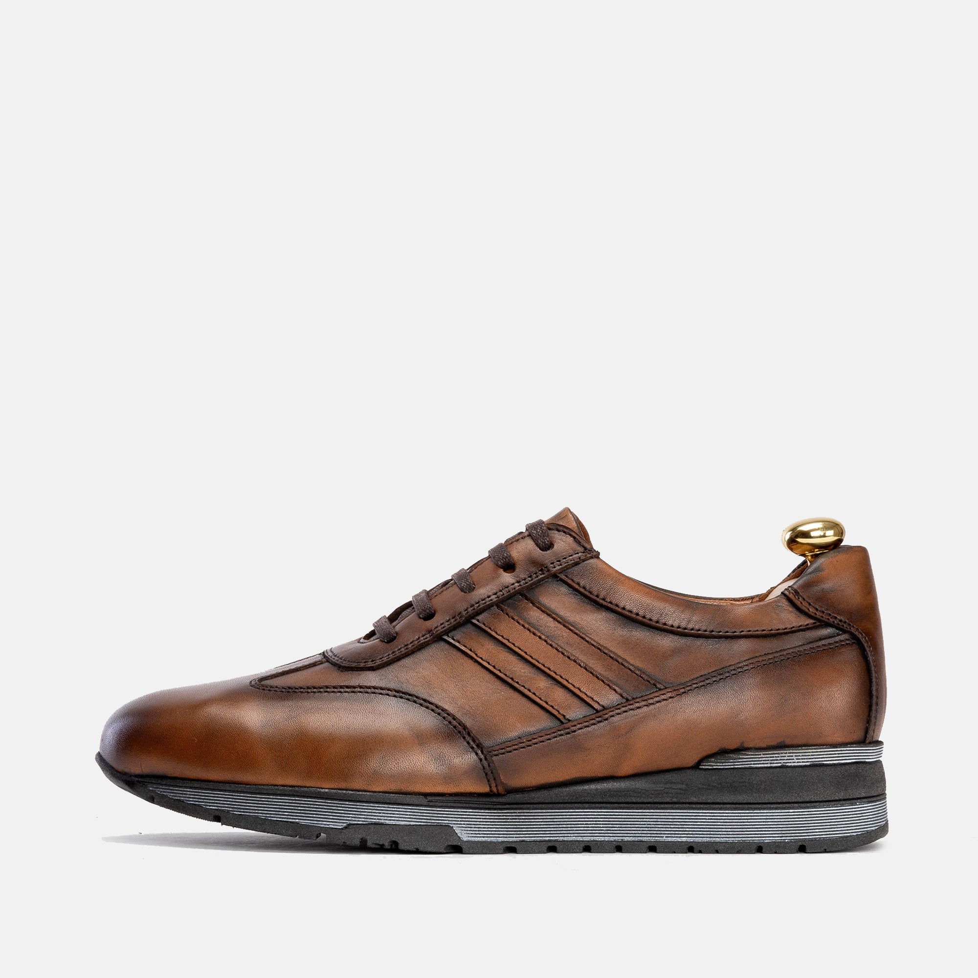 Volzak 5152 Basket en cuir Marron Vintage