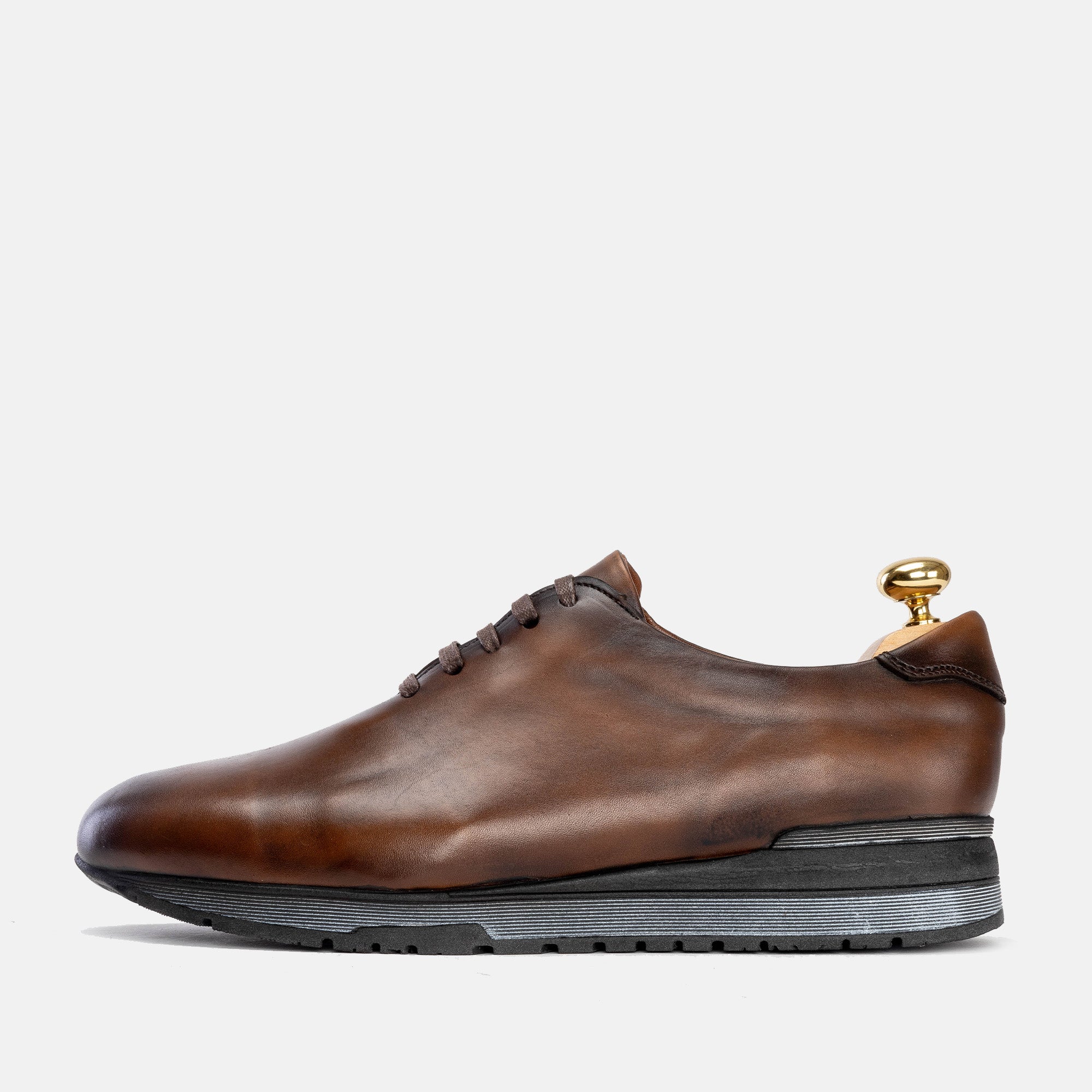 Volzak 5154 Basket en cuir Marron Vintage