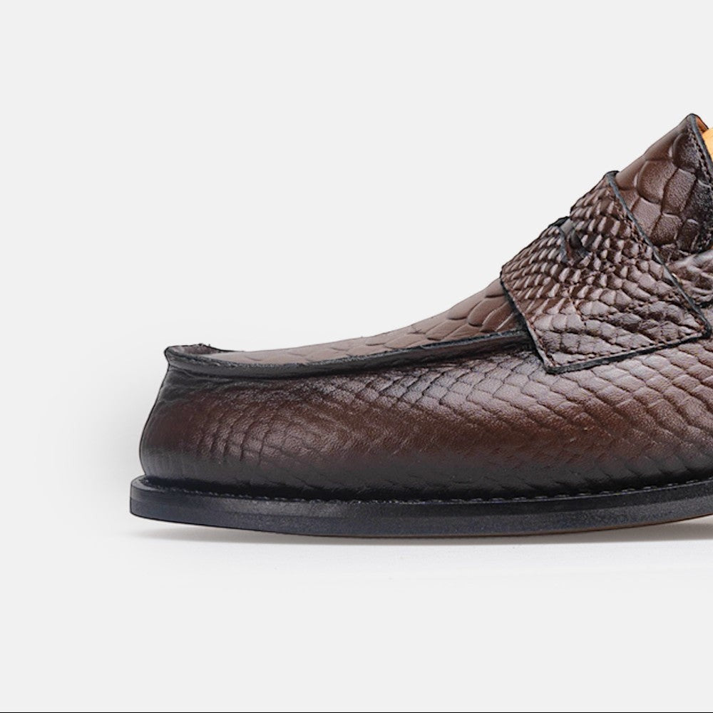 Volzak 5533 chaussure en cuir Marron Croco