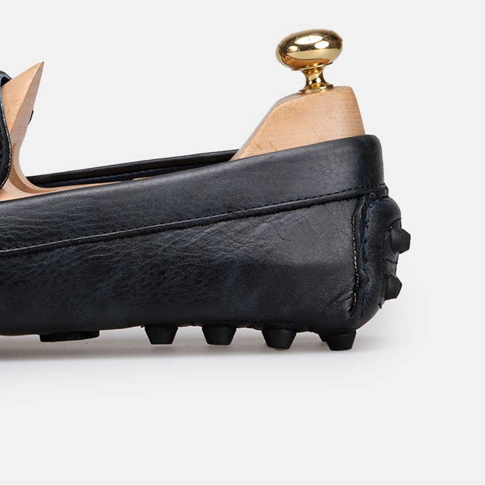 Volzak 2000 Mocassin en cuir Bleu Minéral