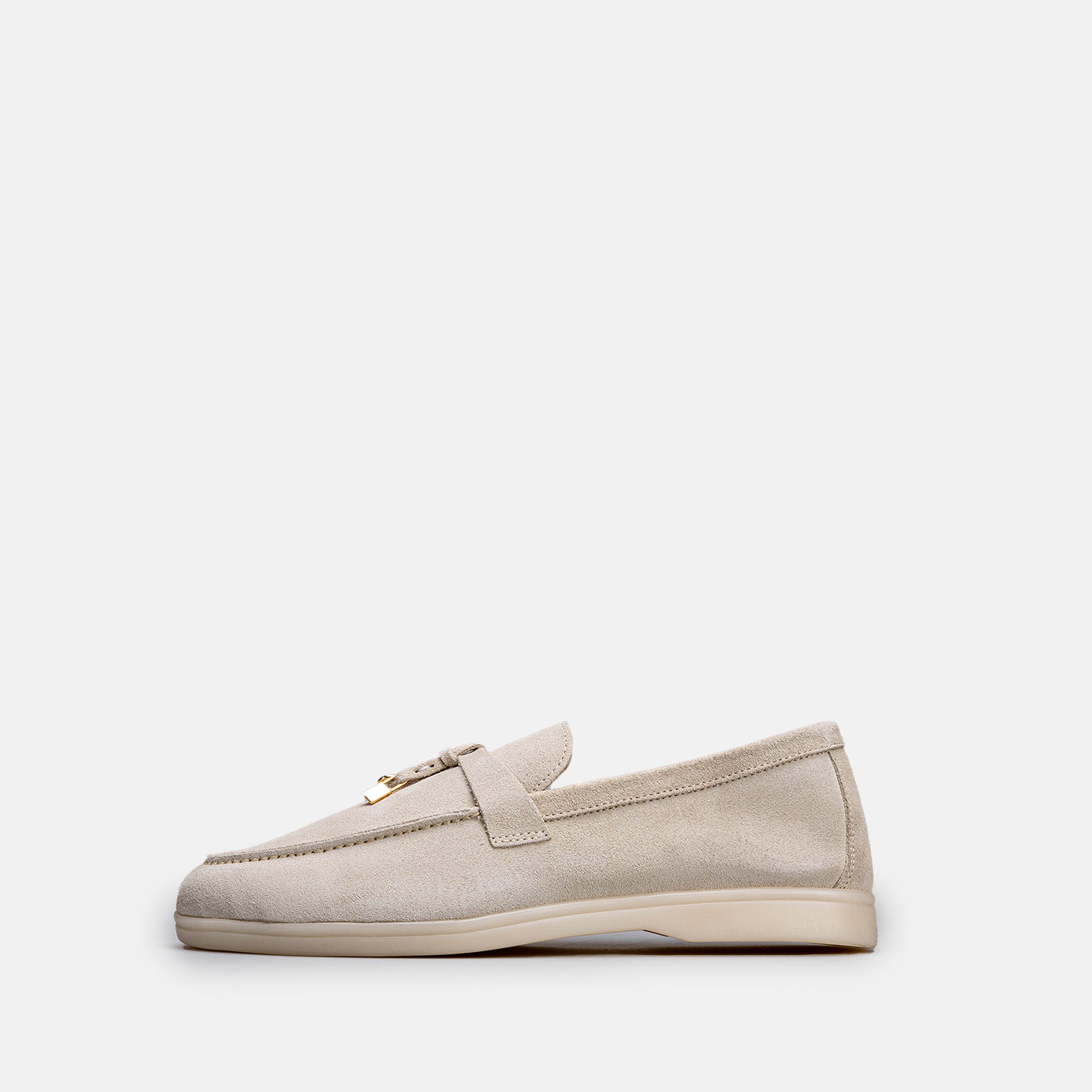Volzak 32 mocassin en daim Blanc Cassé