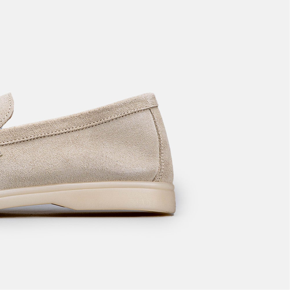 Volzak 32 mocassin en daim Blanc Cassé