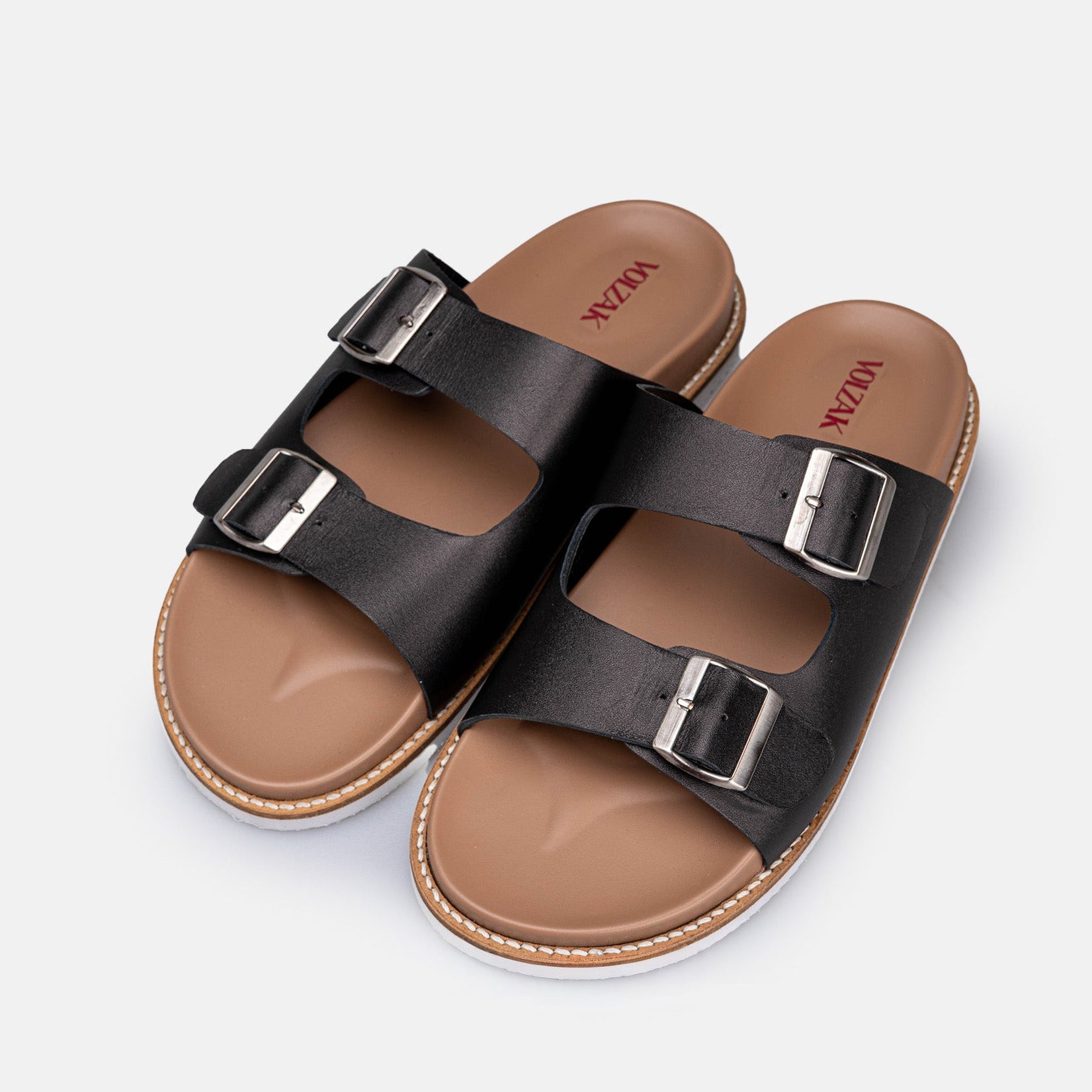 Volzak 360 Sandale en cuir Noir