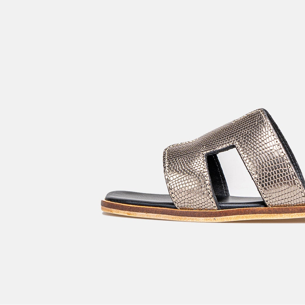 Volzak 900 Sandale en cuir Argenté brillant (Édition Limitée)