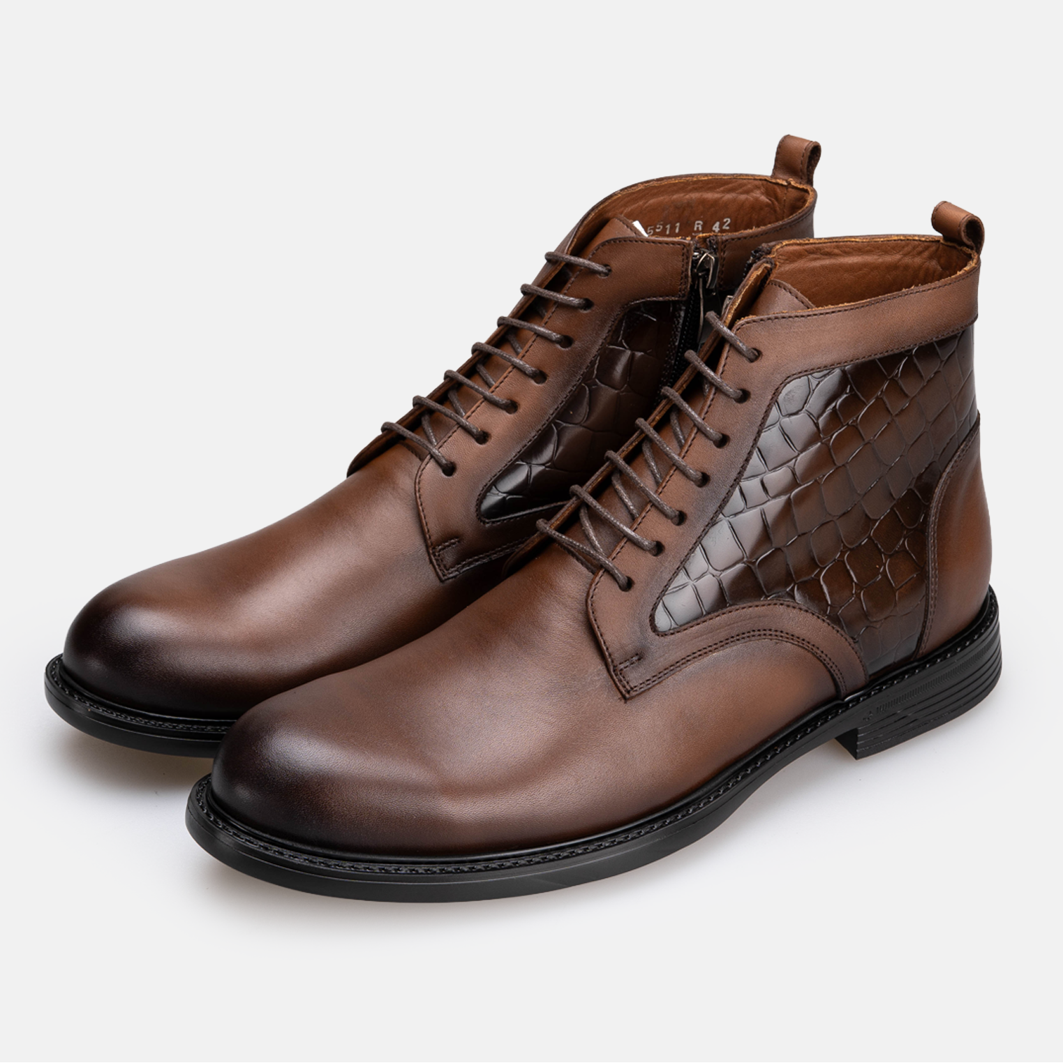 Volzak 5511 Bottine en cuir Marron Vintage