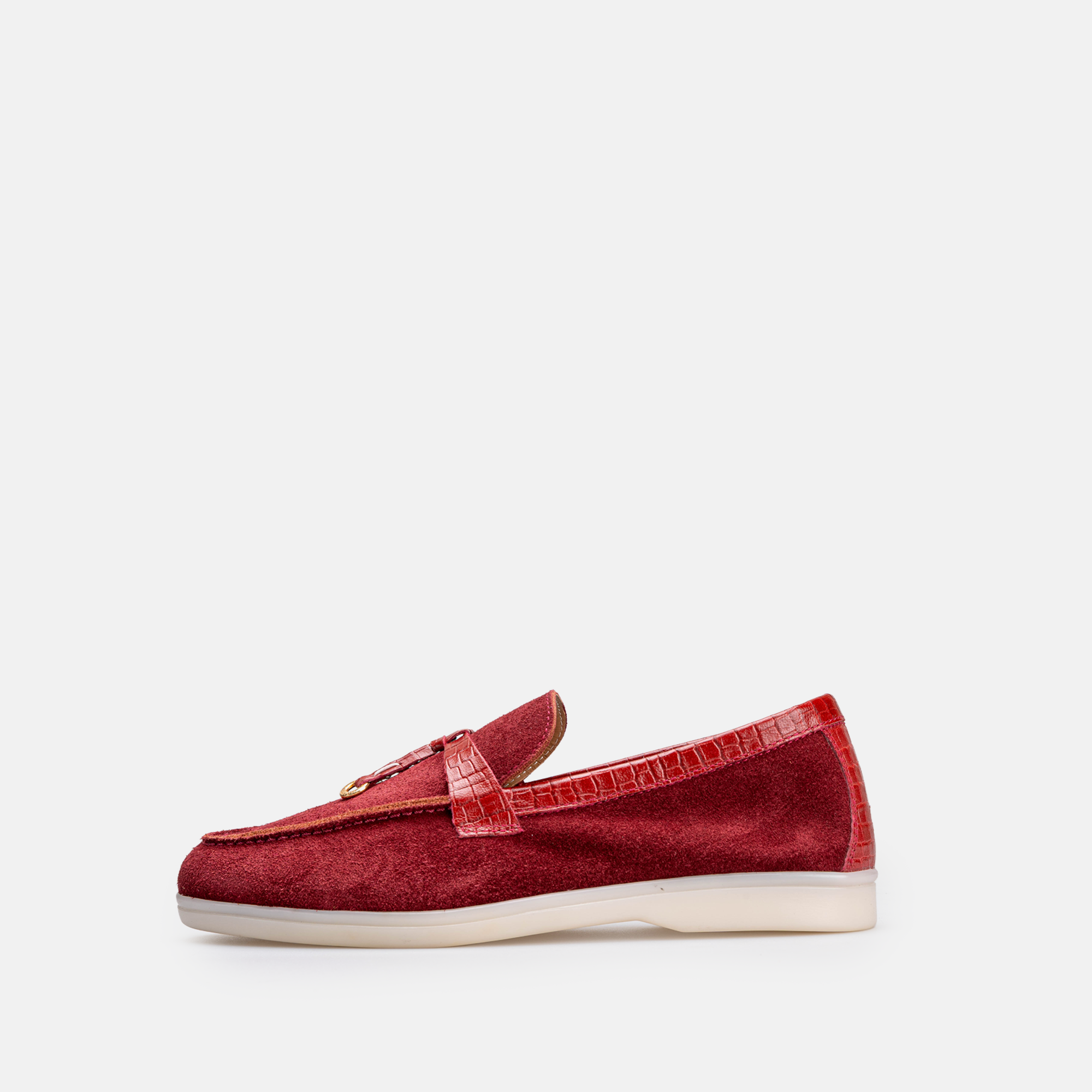 Volzak 32 s mocassin en daim Bordeaux