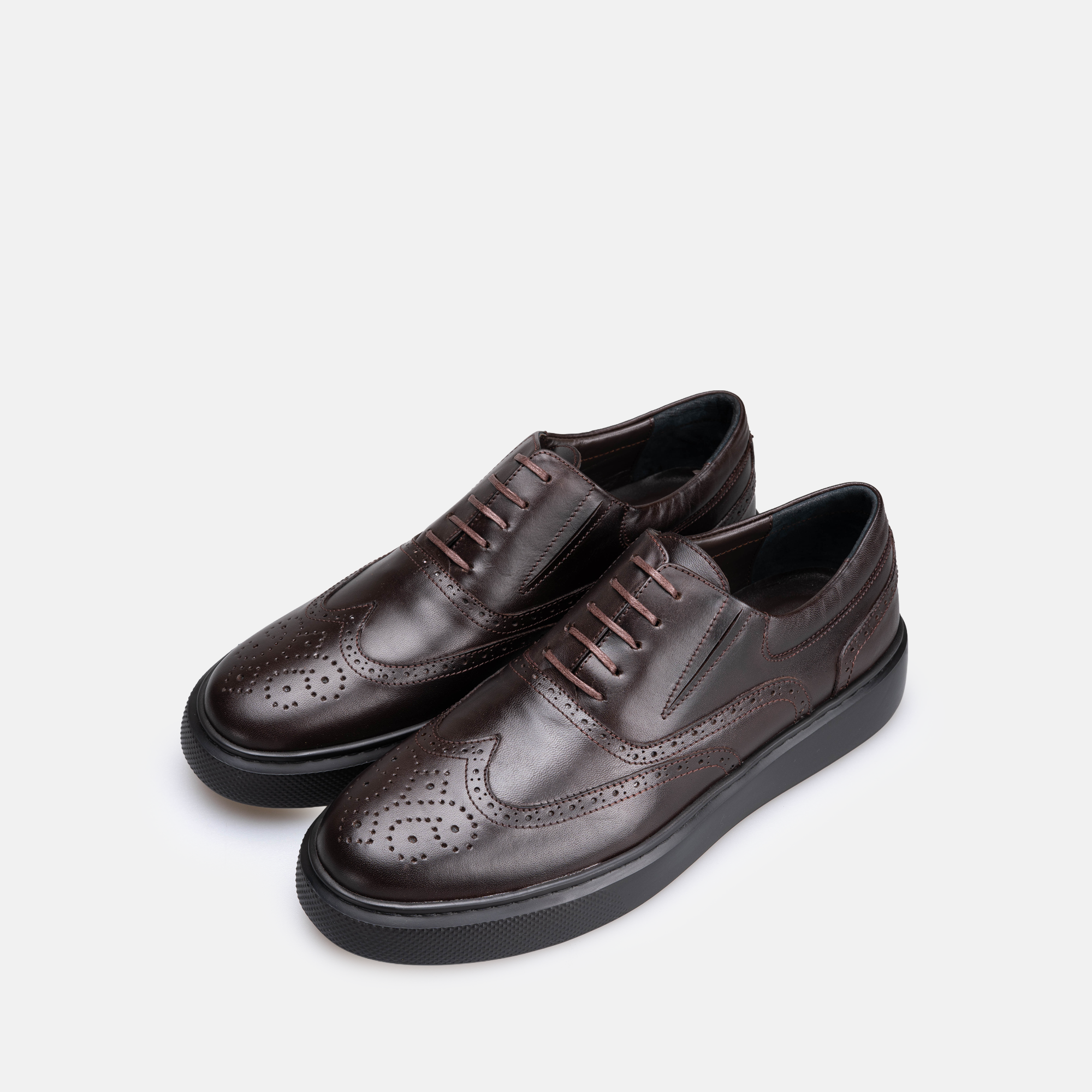 Volzak 326 Basket en cuir Marron Foncé