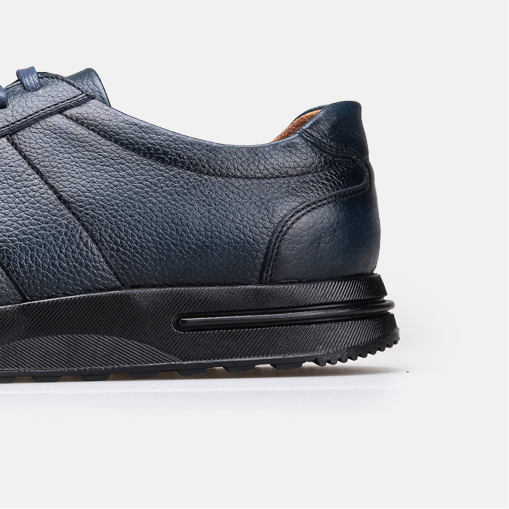 Volzak 5525 basket en cuir Bleu Grainé