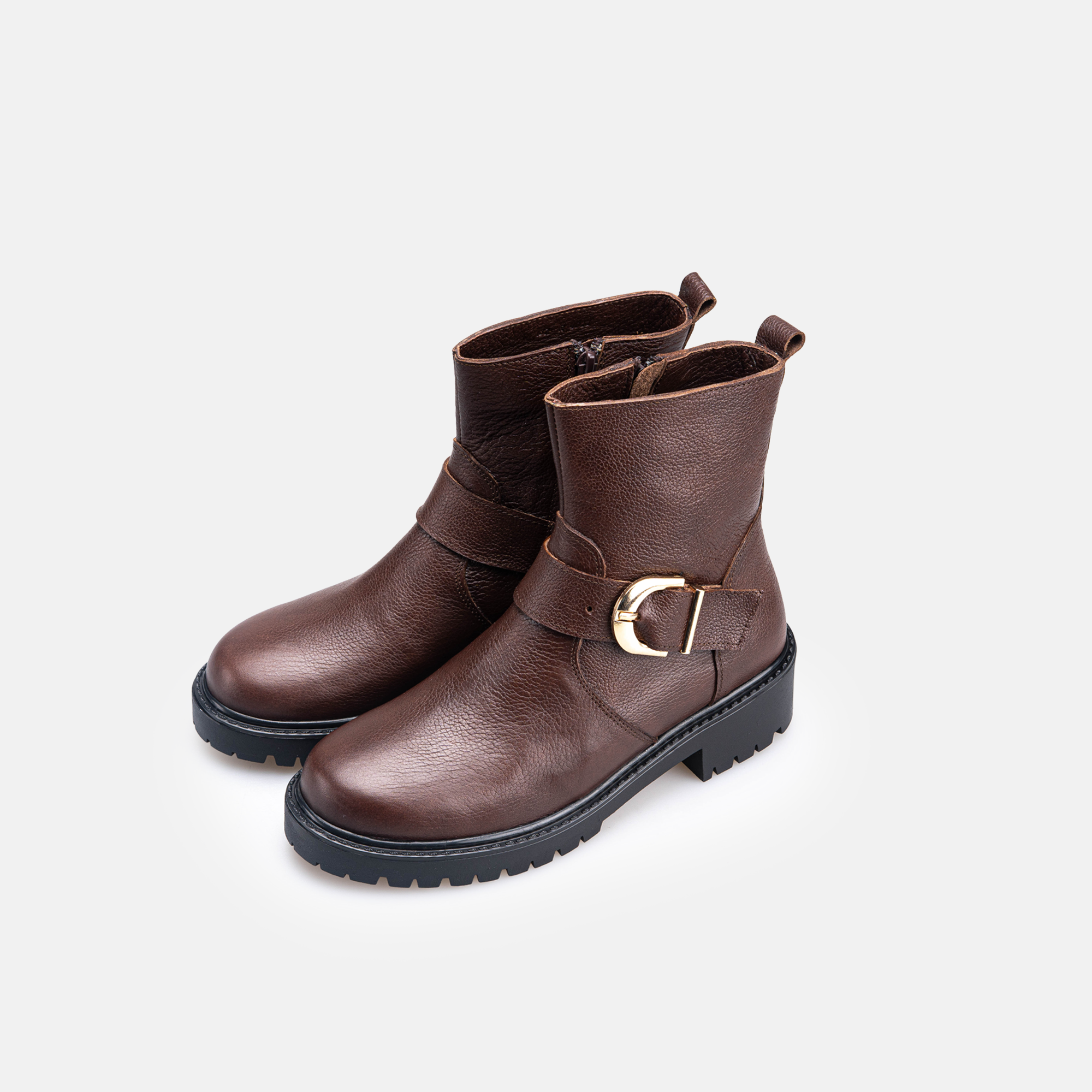 Volzak 1011 Bottine en cuir Marron Grainé