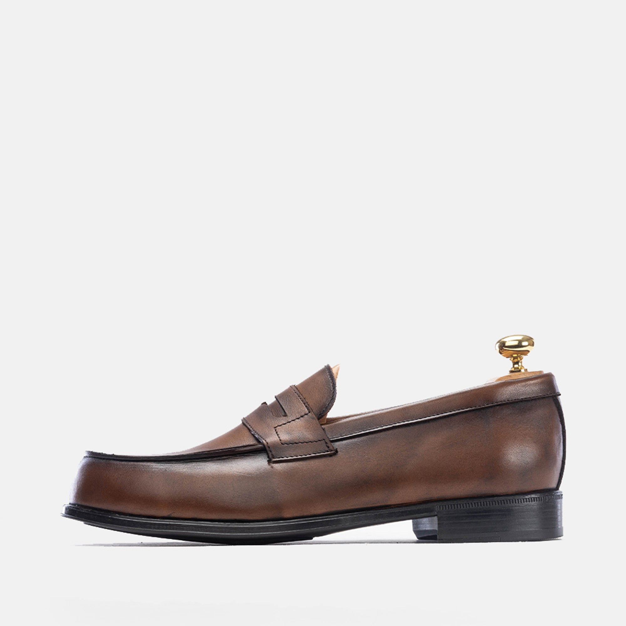 Volzak 5157 Mocassin penny en cuir Marron vintage