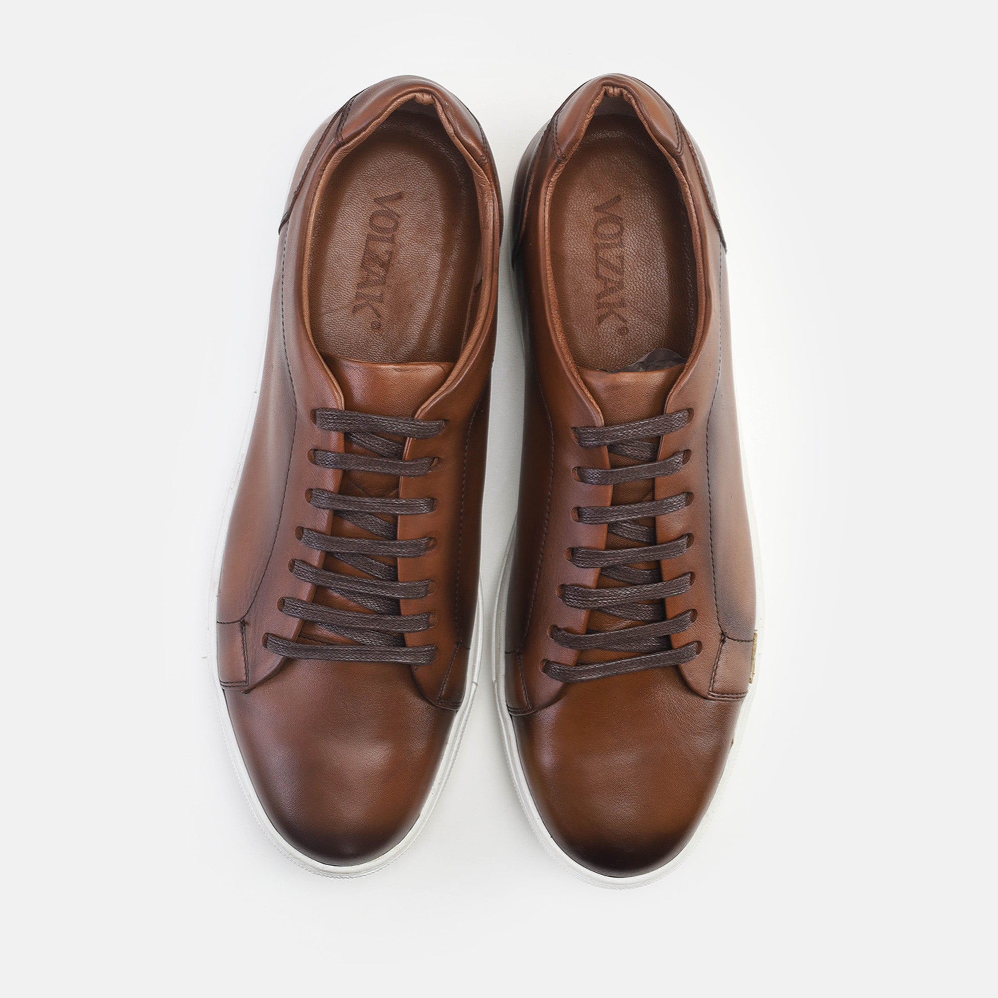 Volzak 5334 basket en cuir Marron Vintage