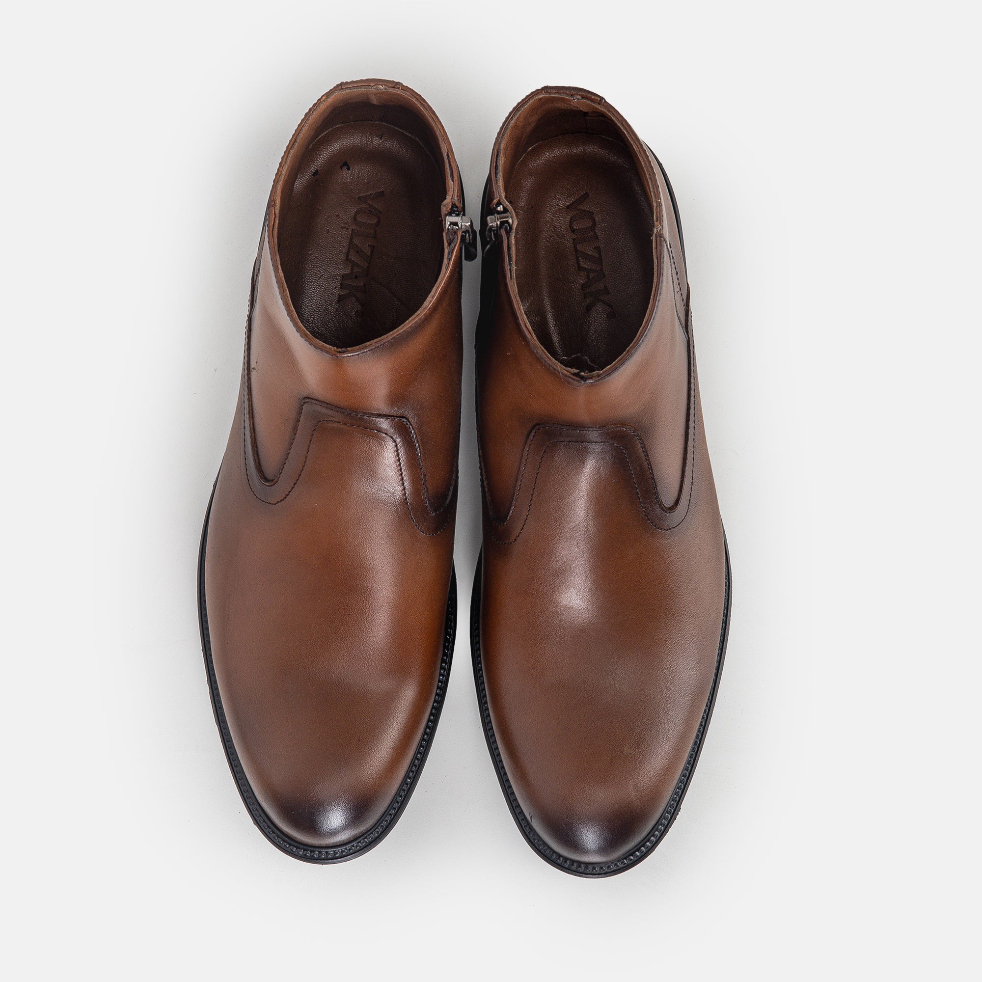 Volzak 5305 Bottine en cuir Marron Vintage