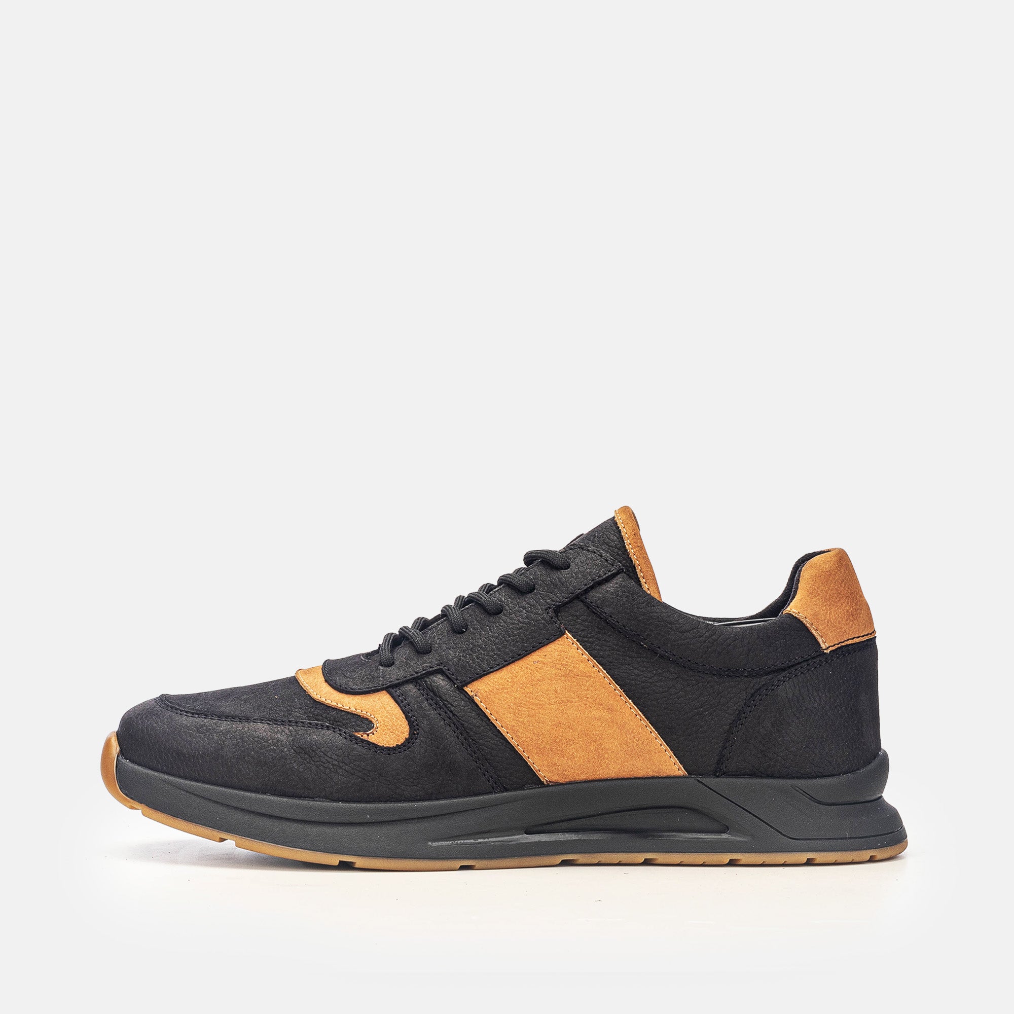Volzak 3038 Basket en nubuck Noir Camel