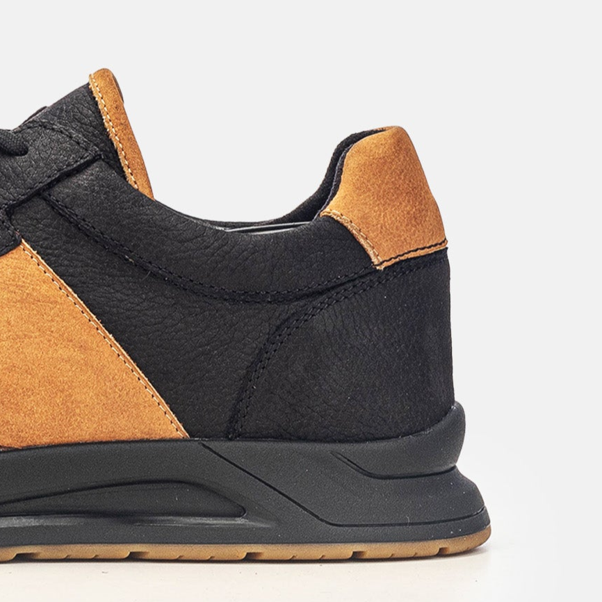 Volzak 3038 Basket en nubuck Noir Camel