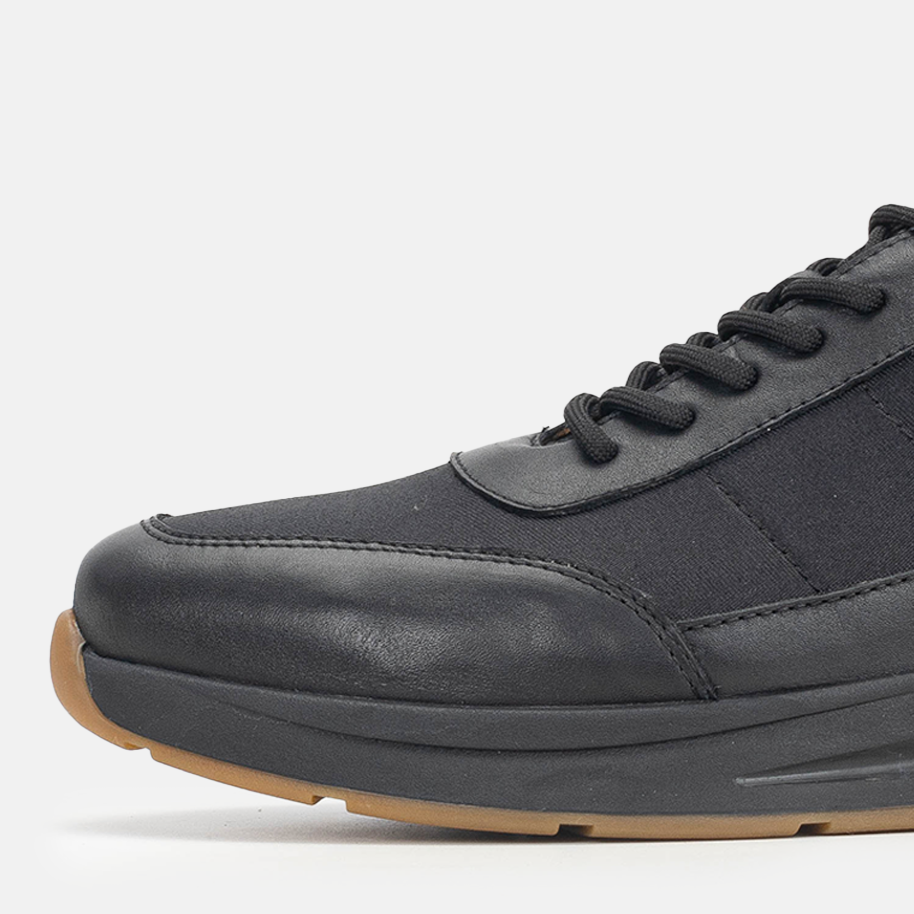Volzak 3039 Black Leather Sneakers