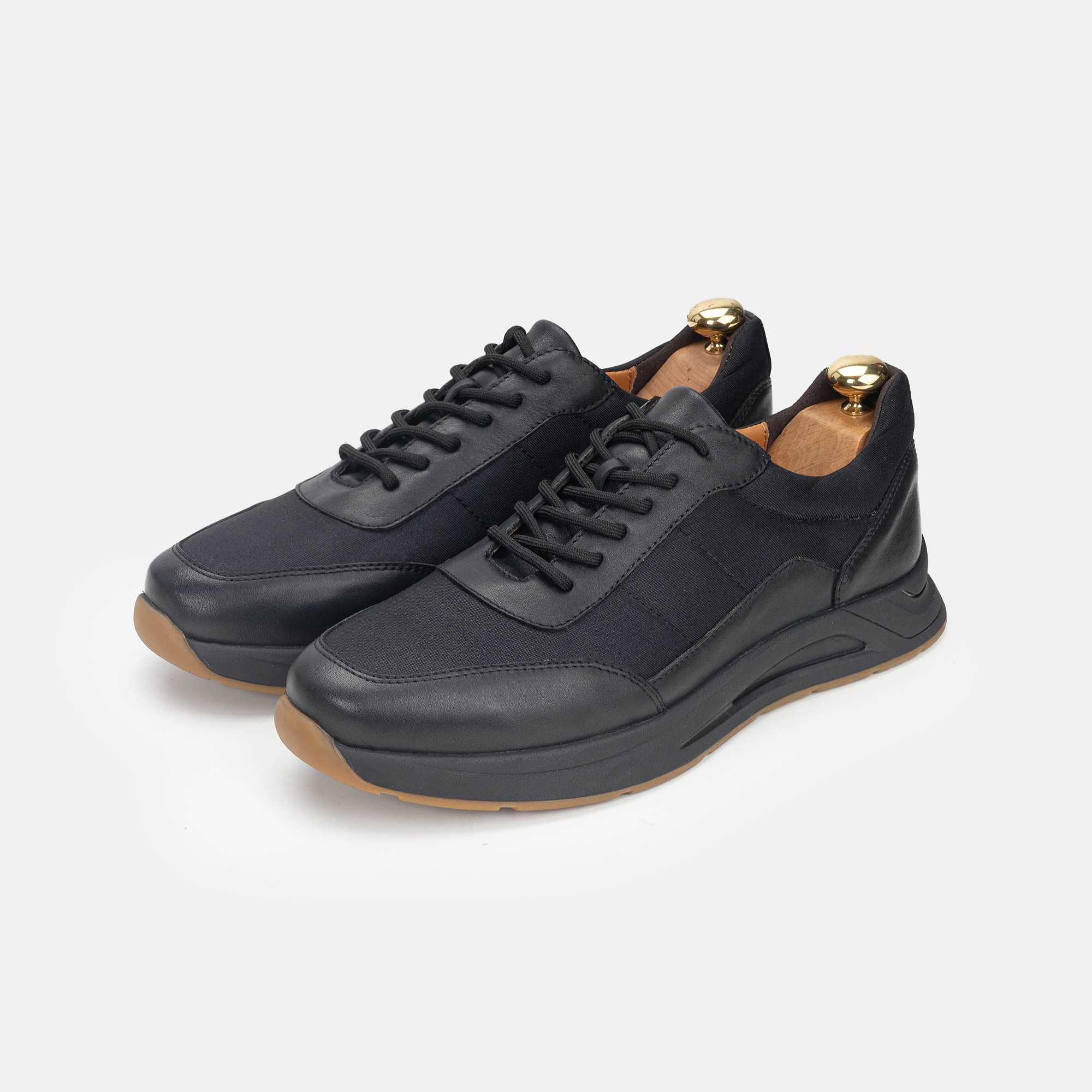 Volzak 3039 Black Leather Sneakers