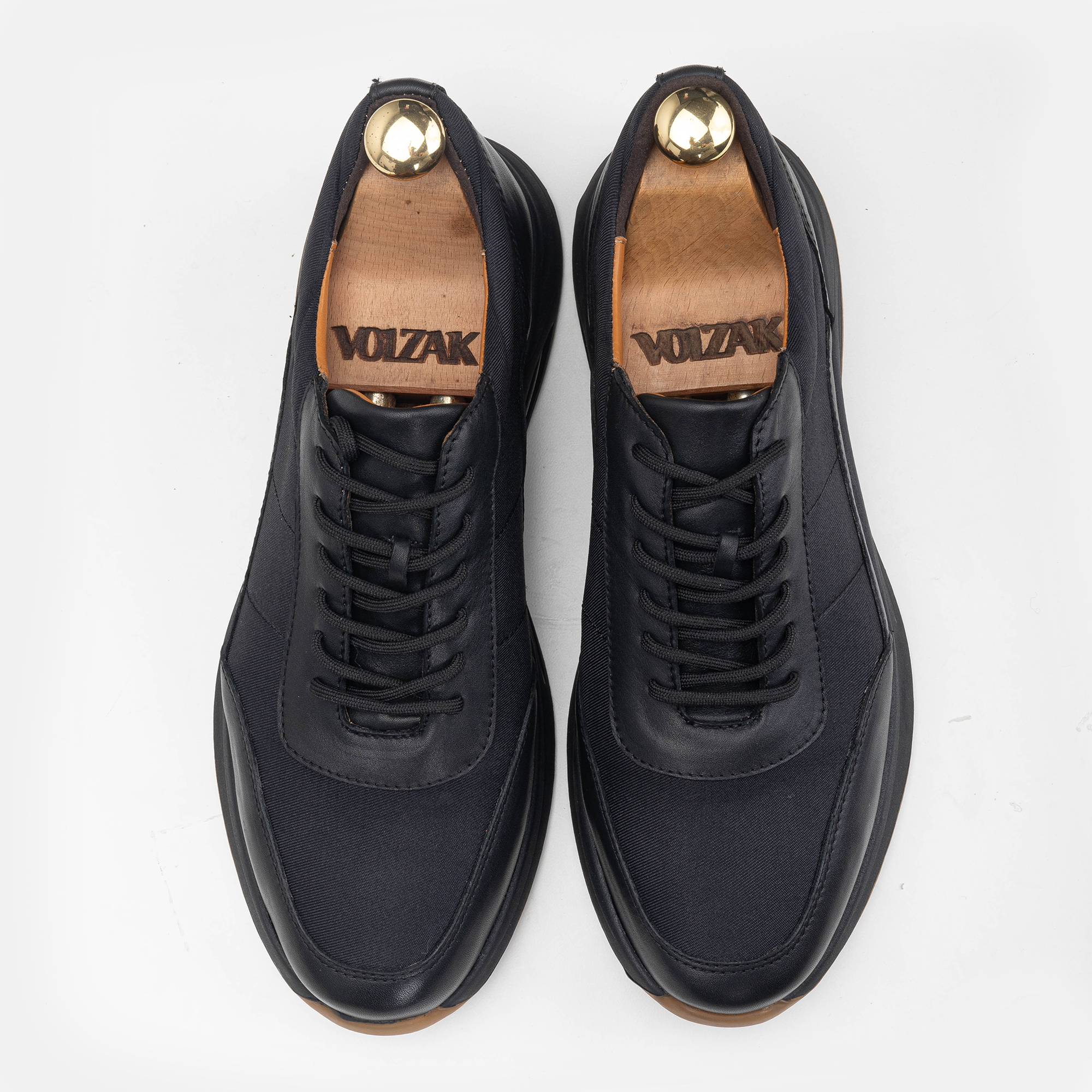 Volzak 3039 Black Leather Sneakers