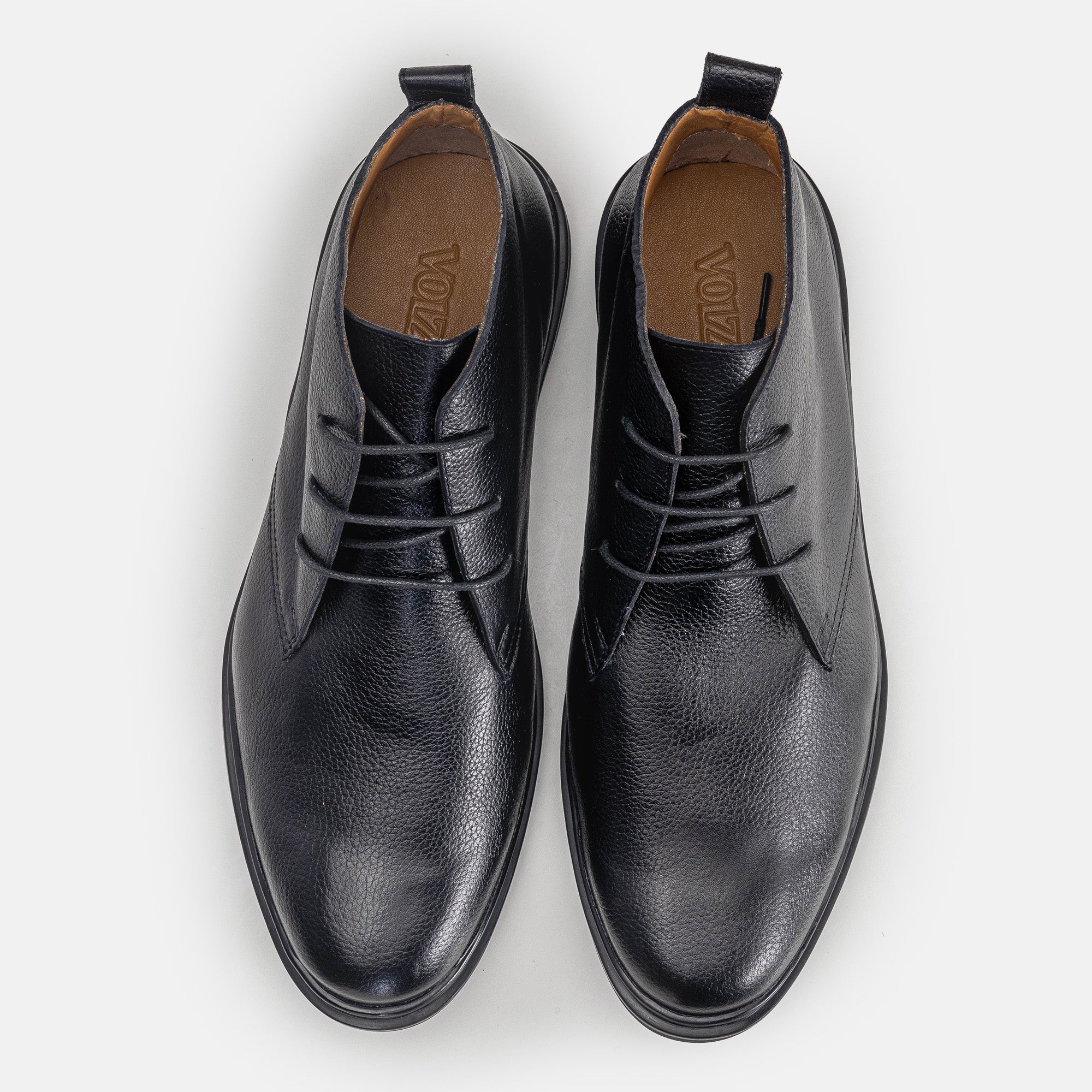 Volzak 2124 Black Leather Ankle Boot