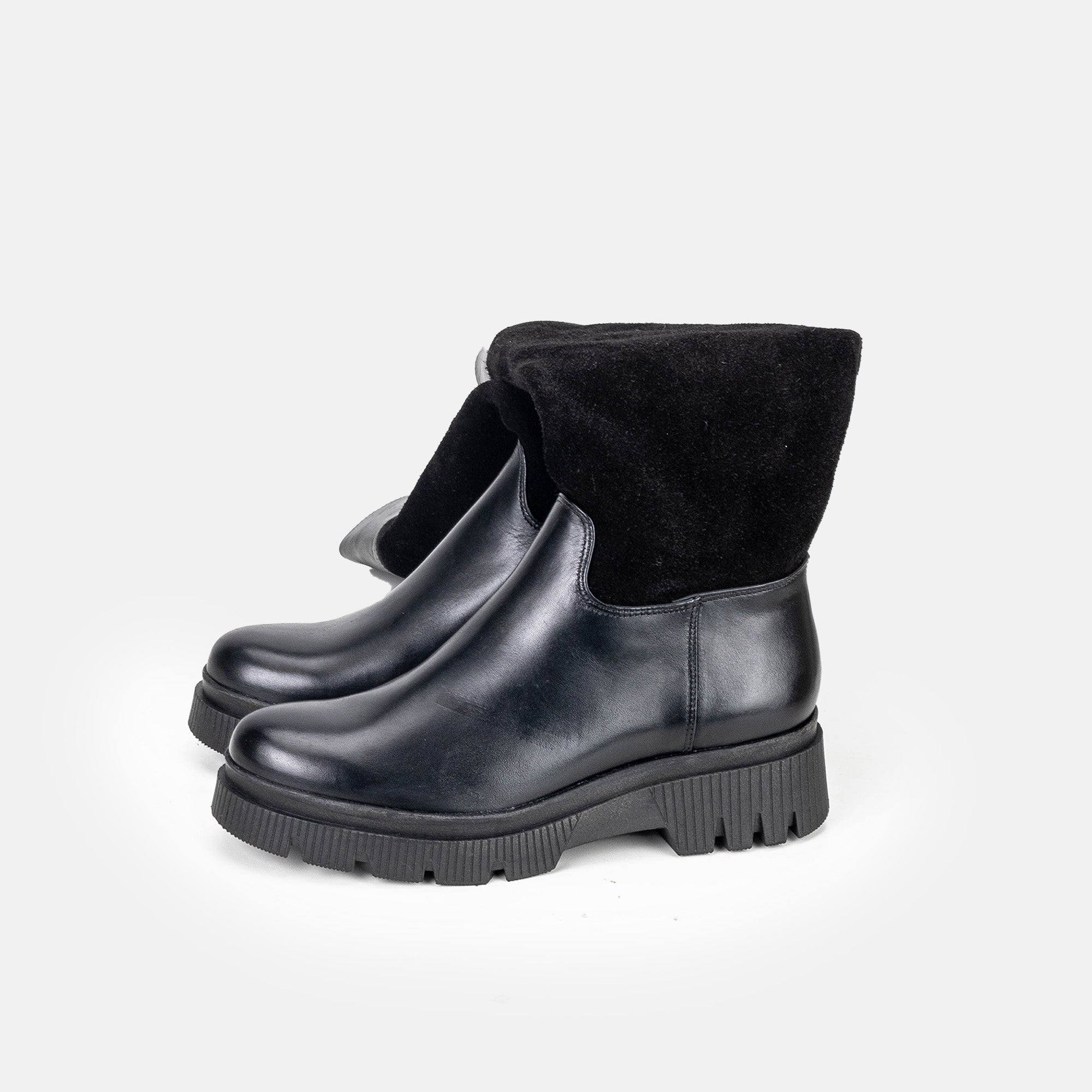 Volzak 0666 Botte genouillère en daim Noir