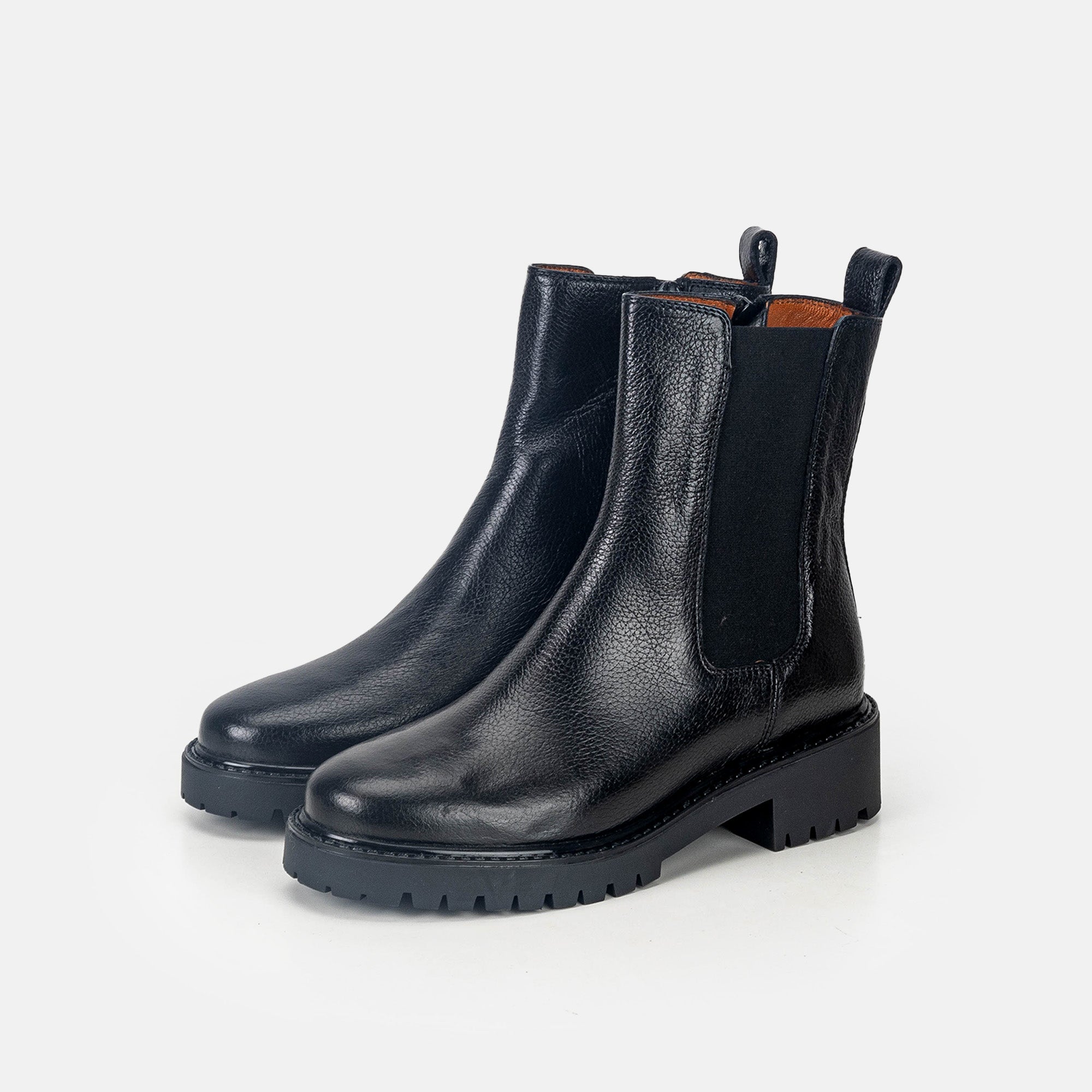 Volzak 7301 Bottine en cuir Noir Grainé