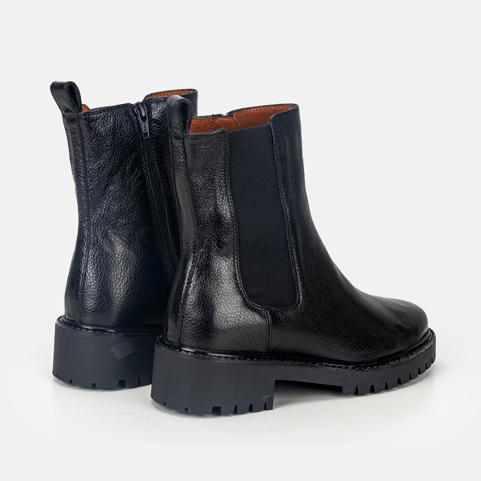 Volzak 7301 Bottine en cuir Noir Grainé