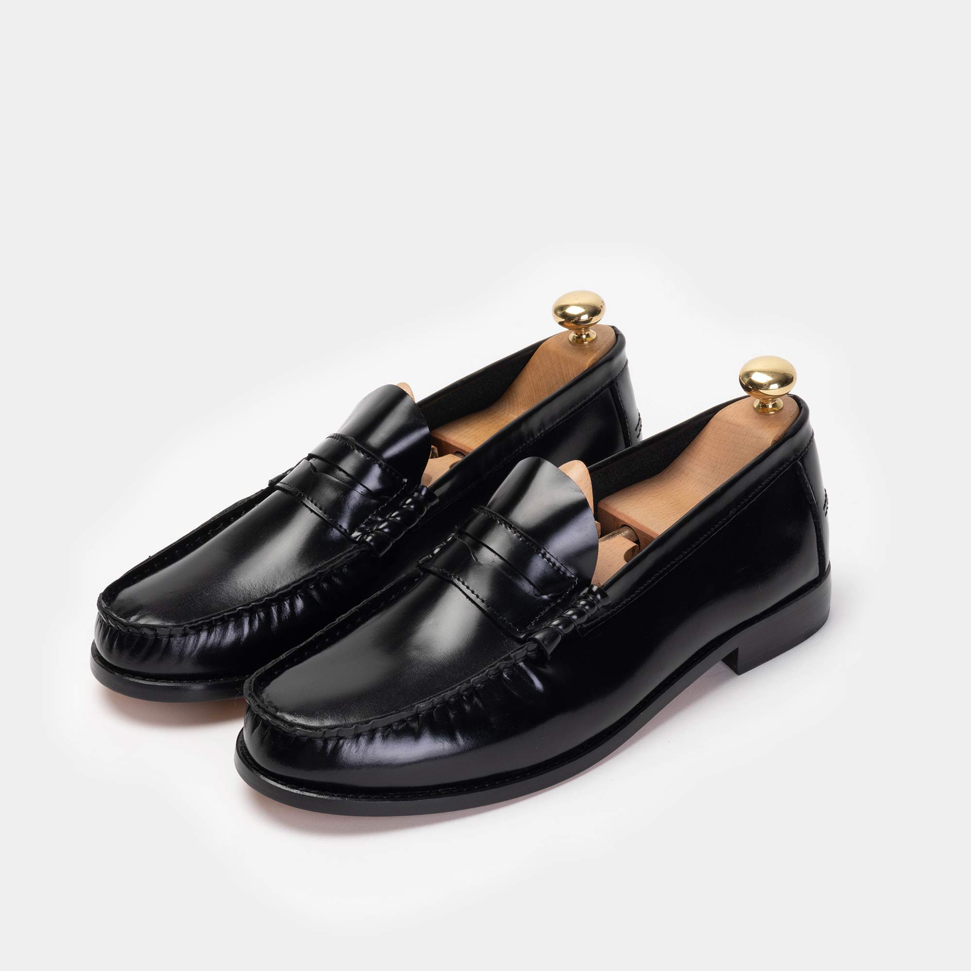 Volzak 315 Mocassin penny en cuir démasquable noir