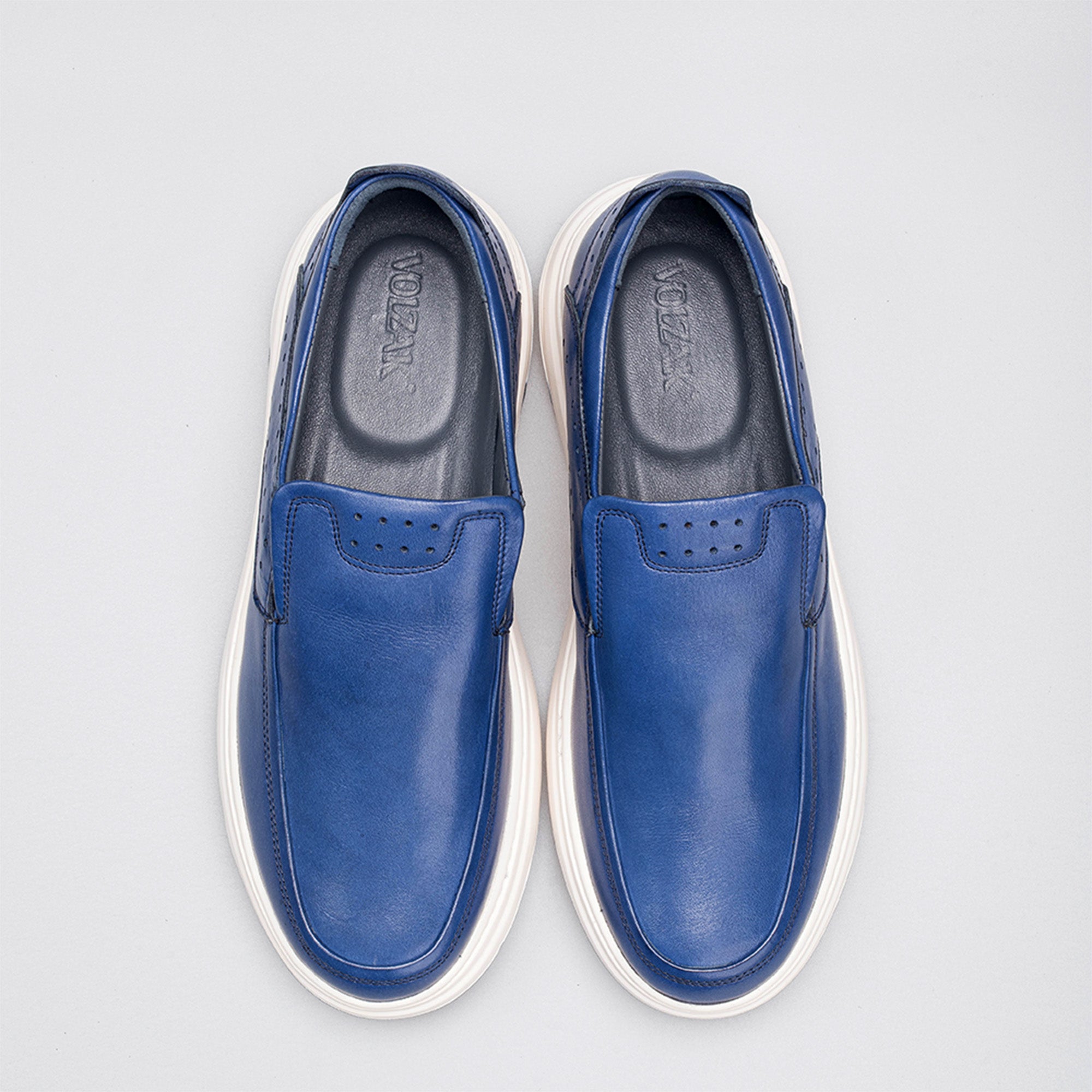 Volzak 3072 basket en cuir Bleu