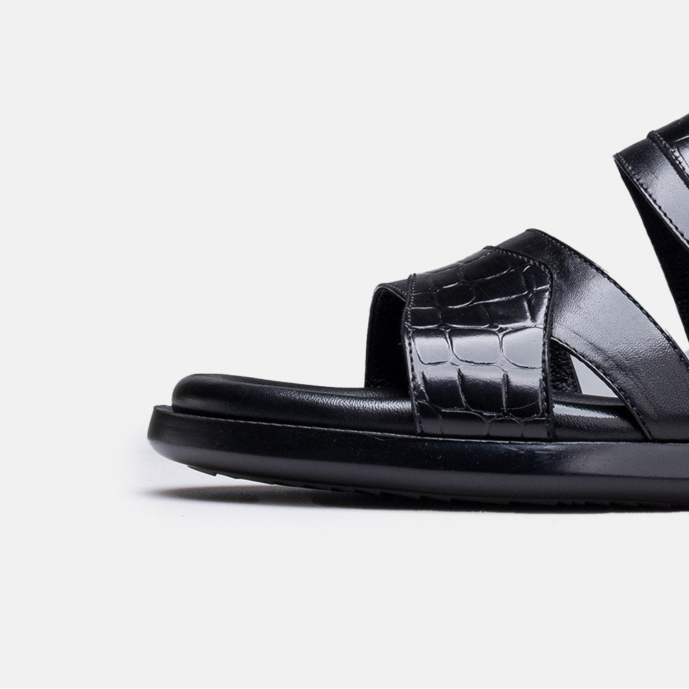 Volzak 5412 Sandale en cuir Noir