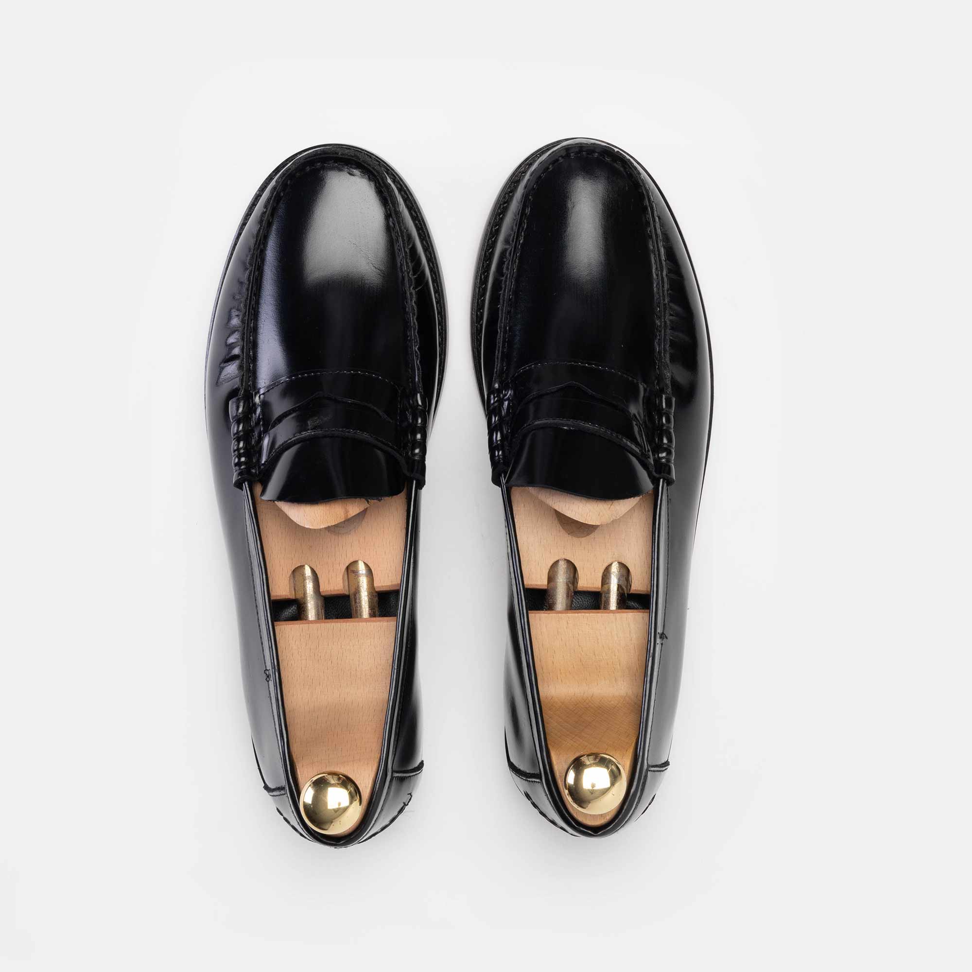 Volzak 315 Mocassin penny en cuir démasquable noir